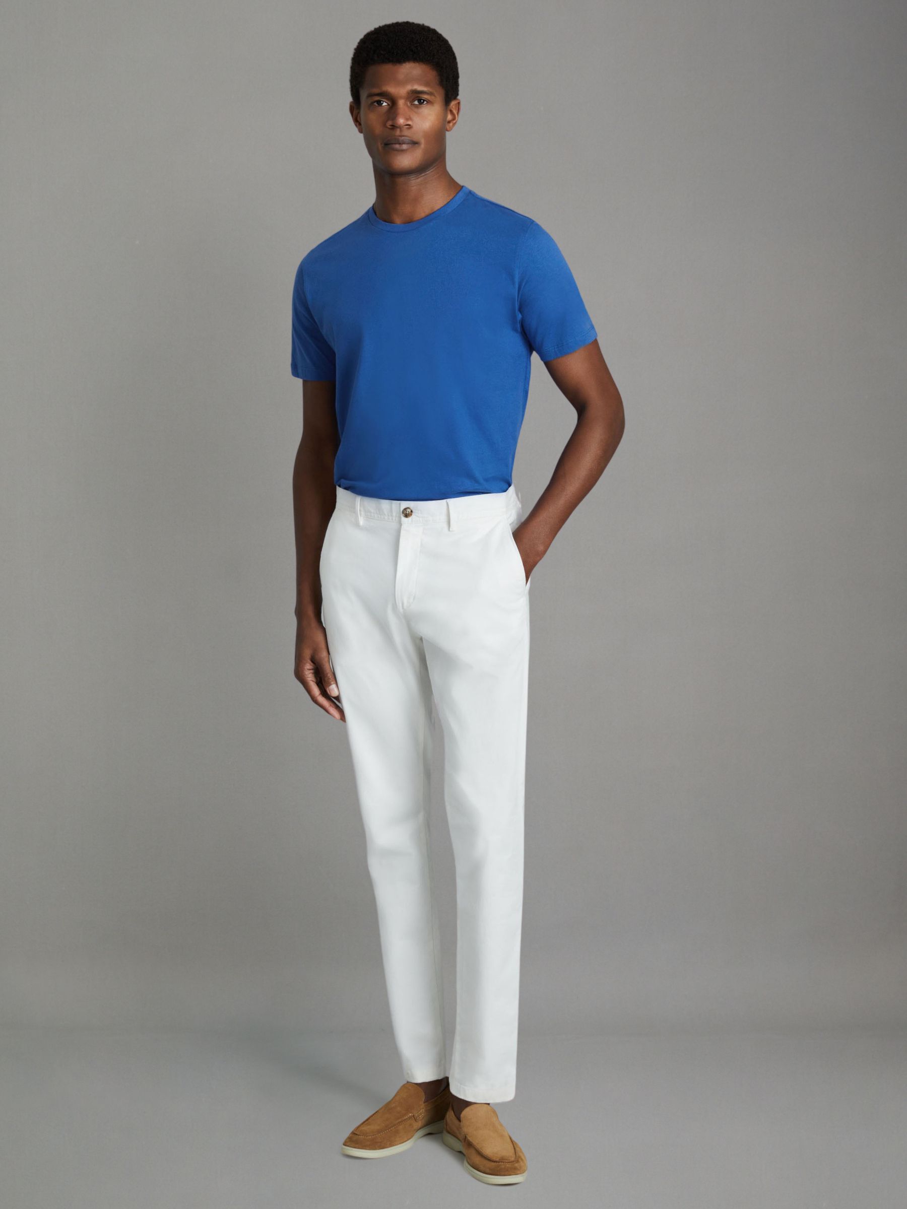 Cotton Crew Neck T-Shirt in Lapis Blue - Image 3 of 5