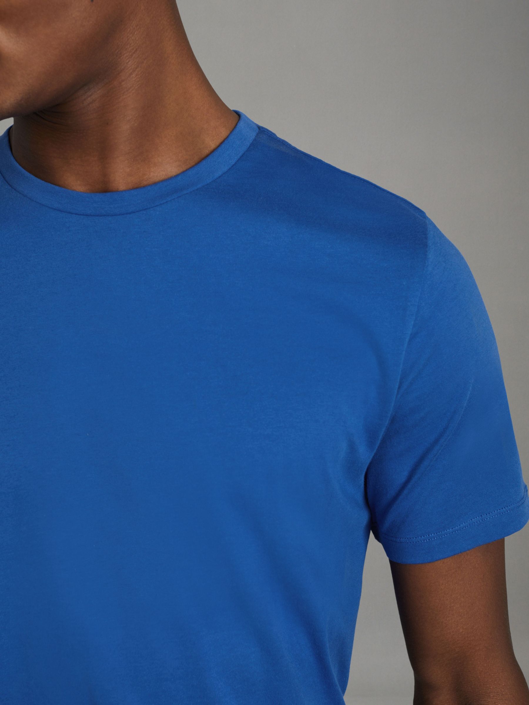 Cotton Crew Neck T-Shirt in Lapis Blue - Image 4 of 5