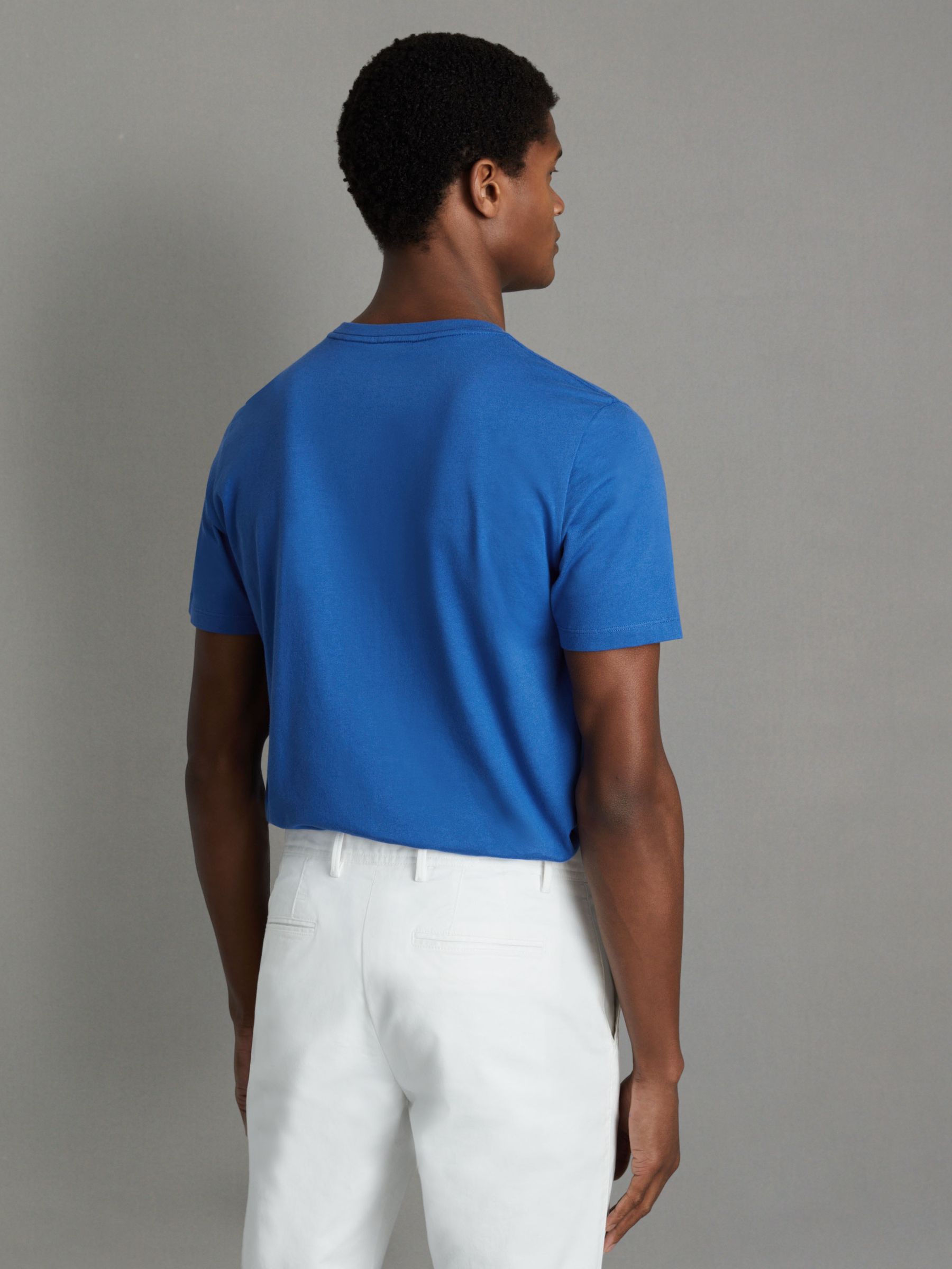 Cotton Crew Neck T-Shirt in Lapis Blue - Image 5 of 5