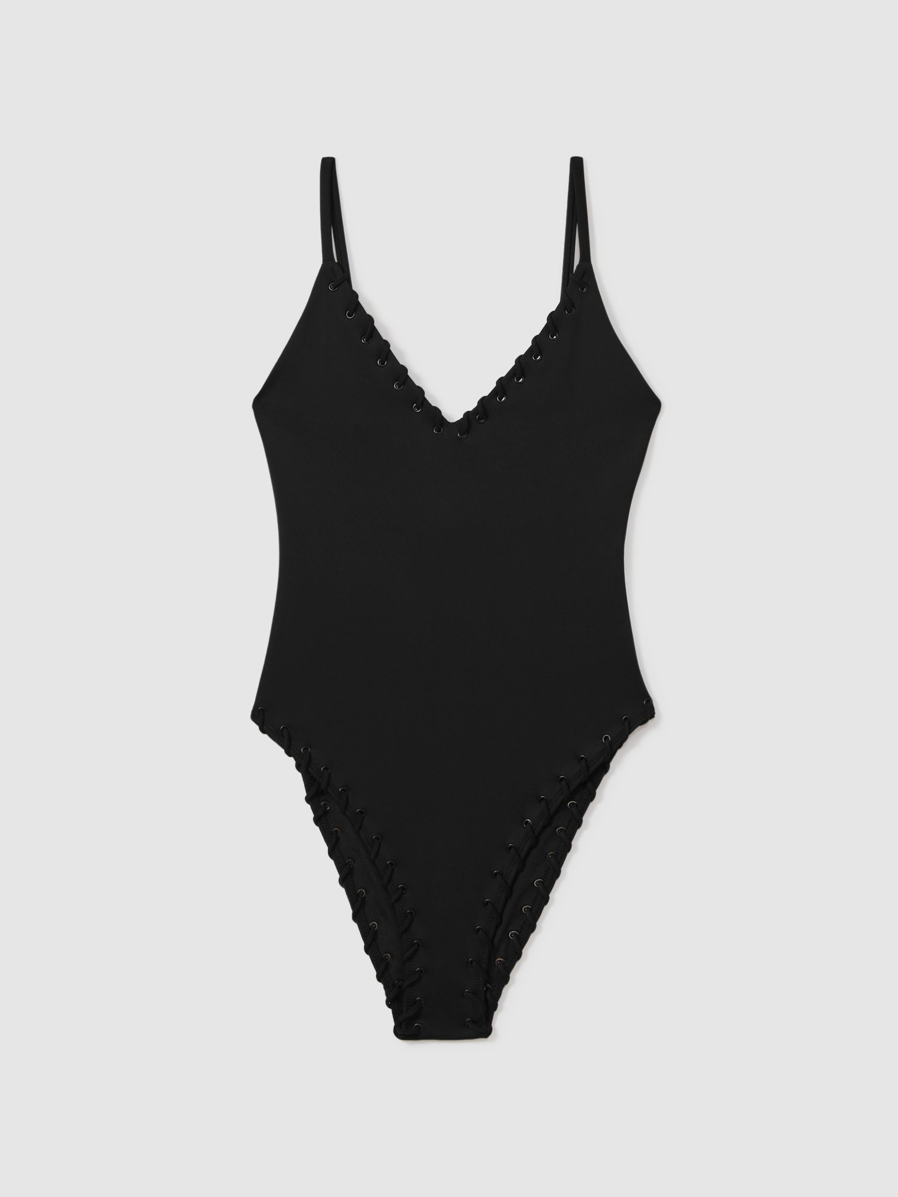 Good American Whip Stitch Swimsuit in Black - Image 2 of 5