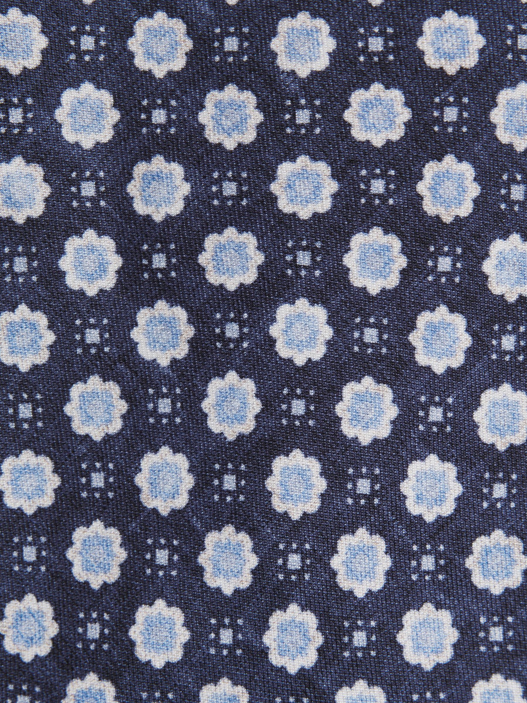 Silk Floral Print Tie in Eclipse Blue - Image 5 of 5