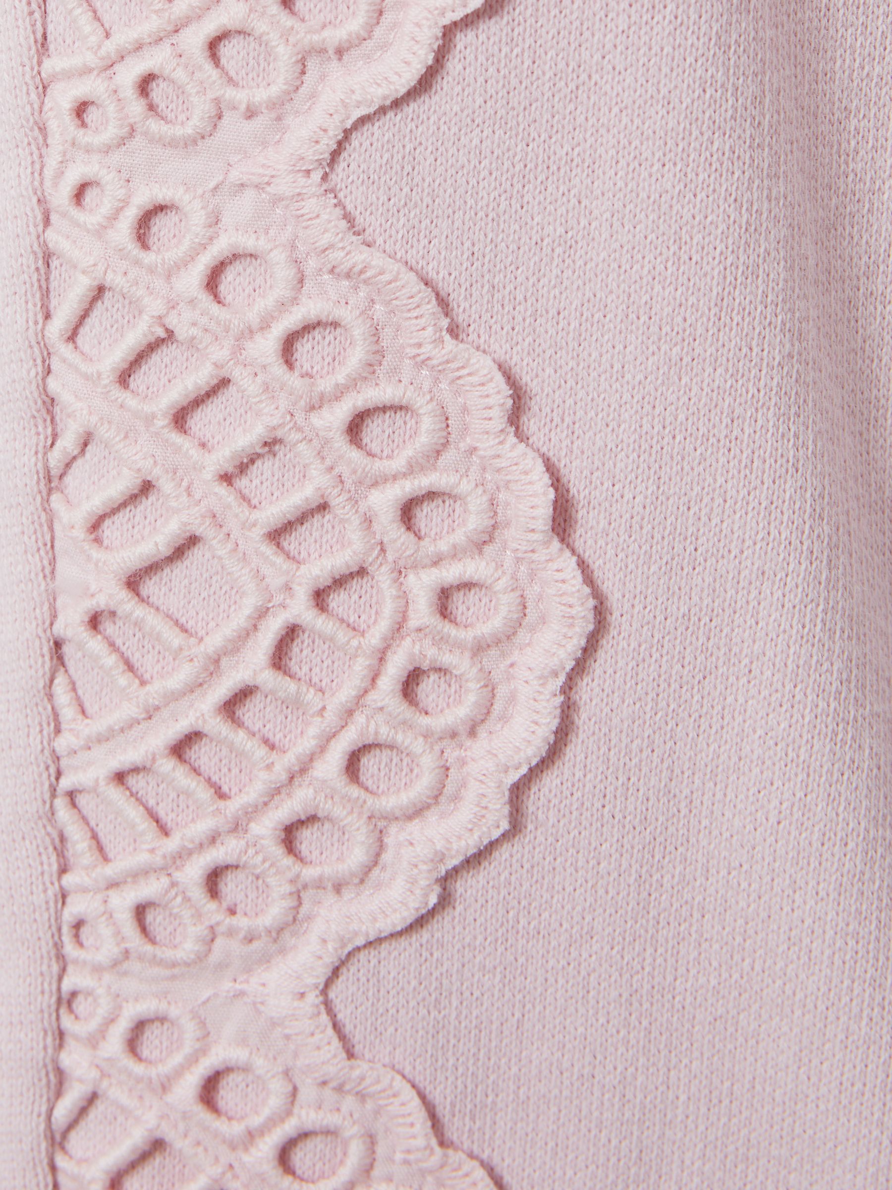 9-13 yrs Cotton Broderie Drawstring Trousers in Pink - Image 4 of 4