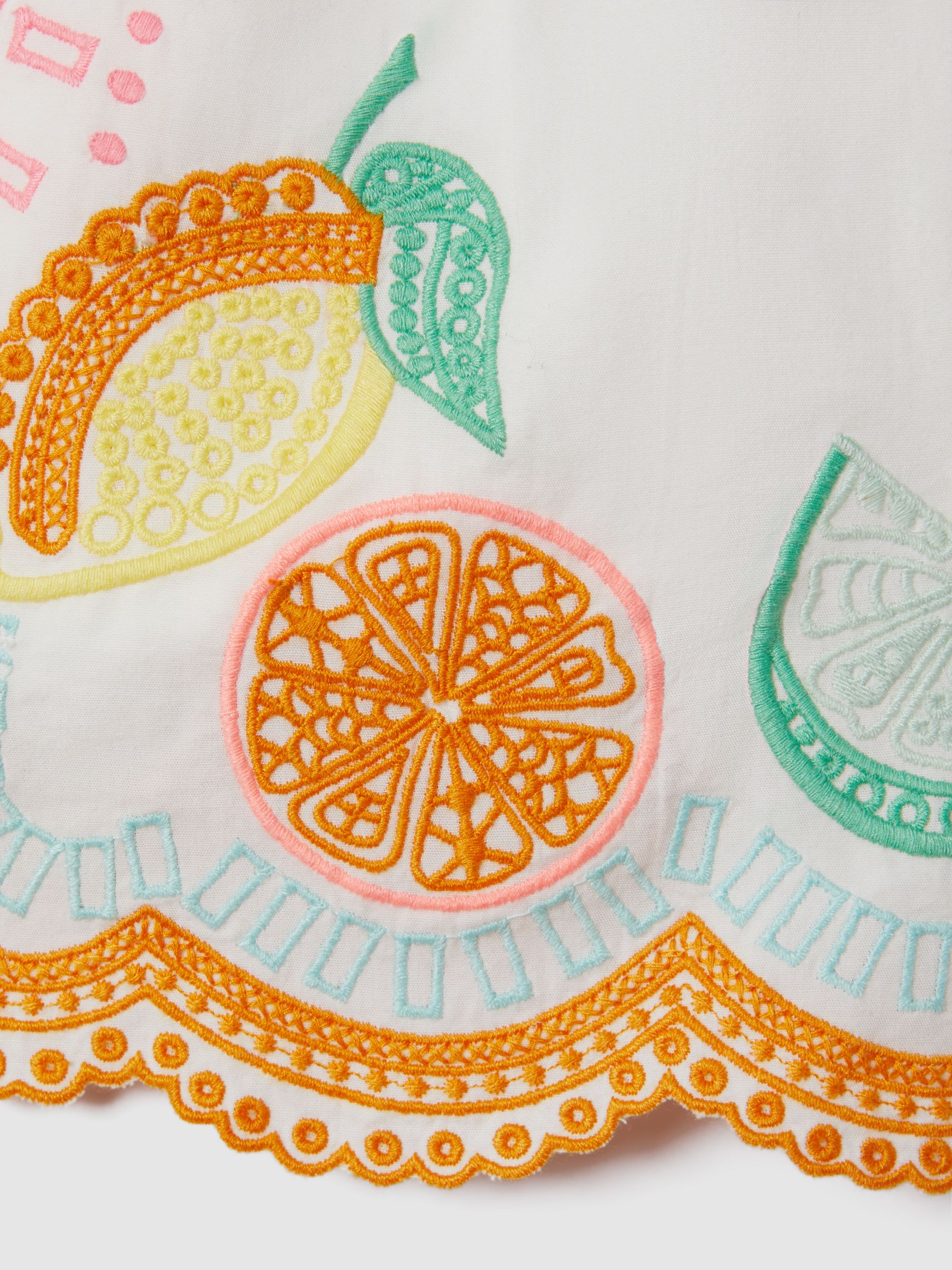 4-9 yrs Cotton Broderie Shorts in Ivory Print - Image 4 of 4