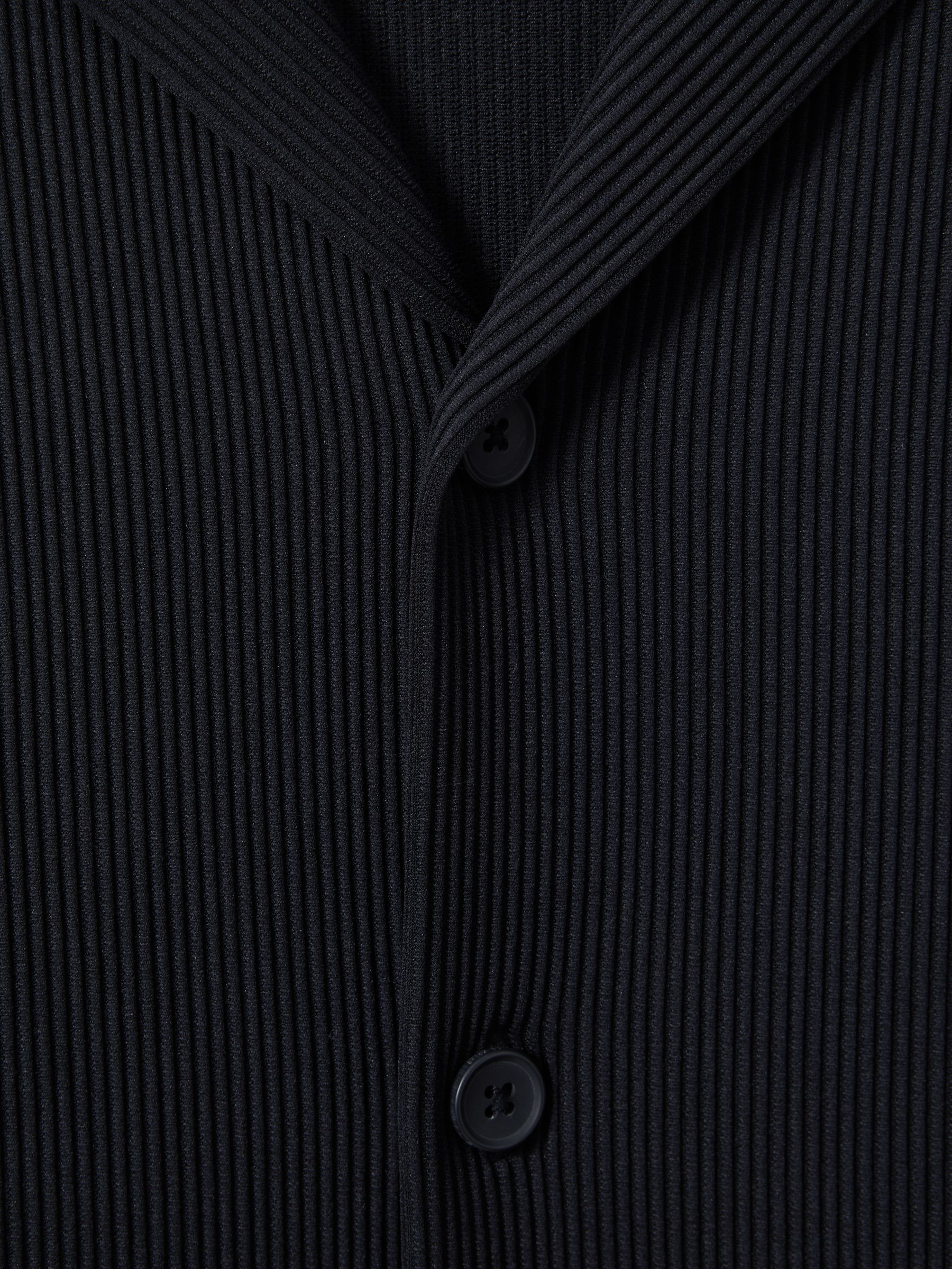 Ribbed Cuban Collar Shirt in Navy - Image 5 of 5