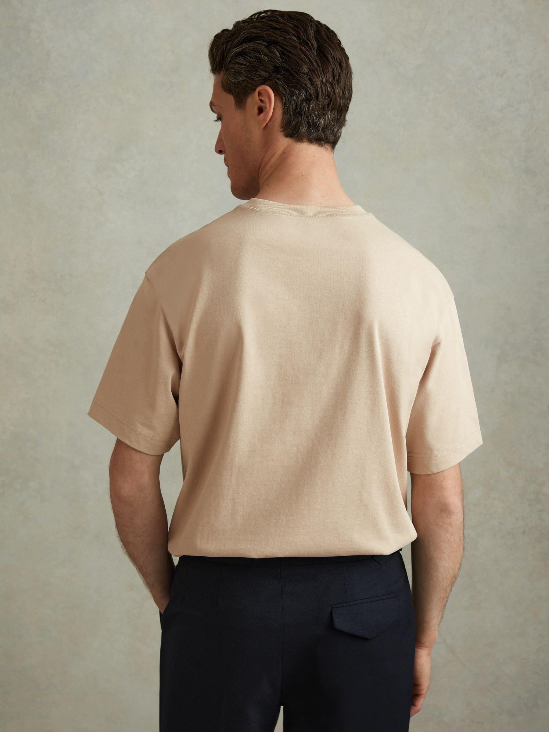 Oversized Garment Dye T-Shirt in Oatmeal - Image 4 of 5