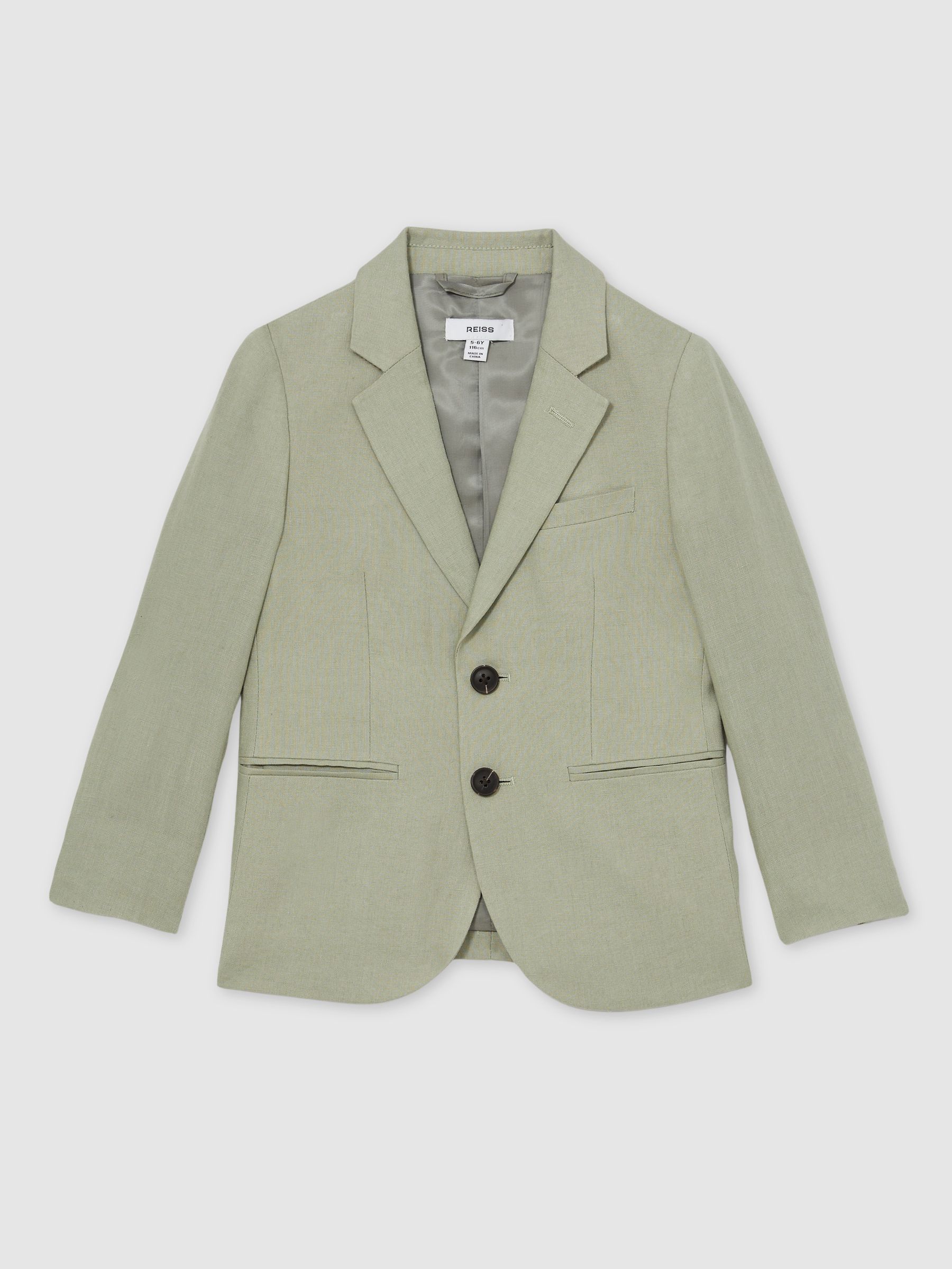 Teen Linen Single Breasted Blazer in Apple - Image 1 of 5