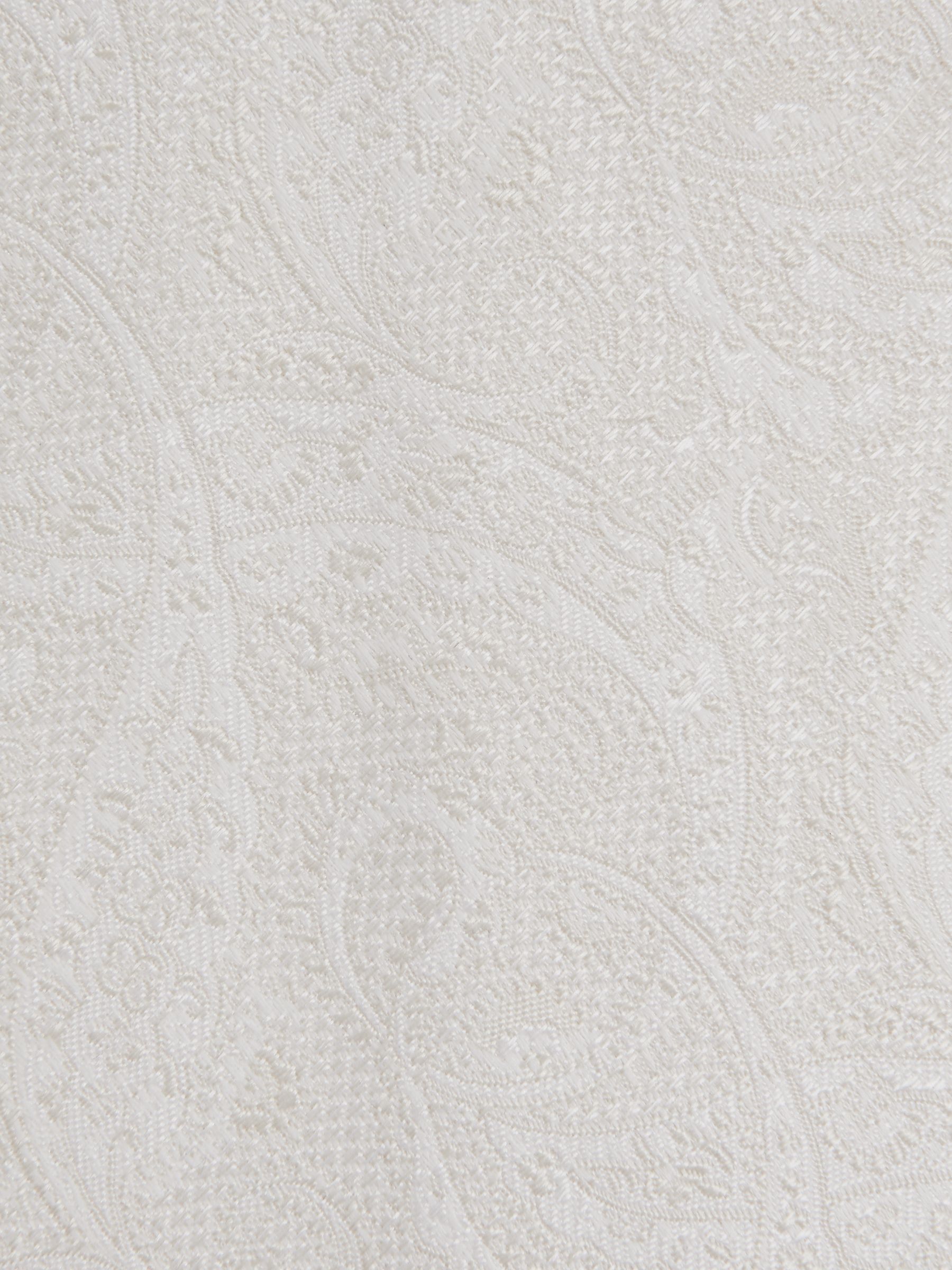 Silk Blend Jacquard Paisley Print Tie in Ivory - Image 5 of 5