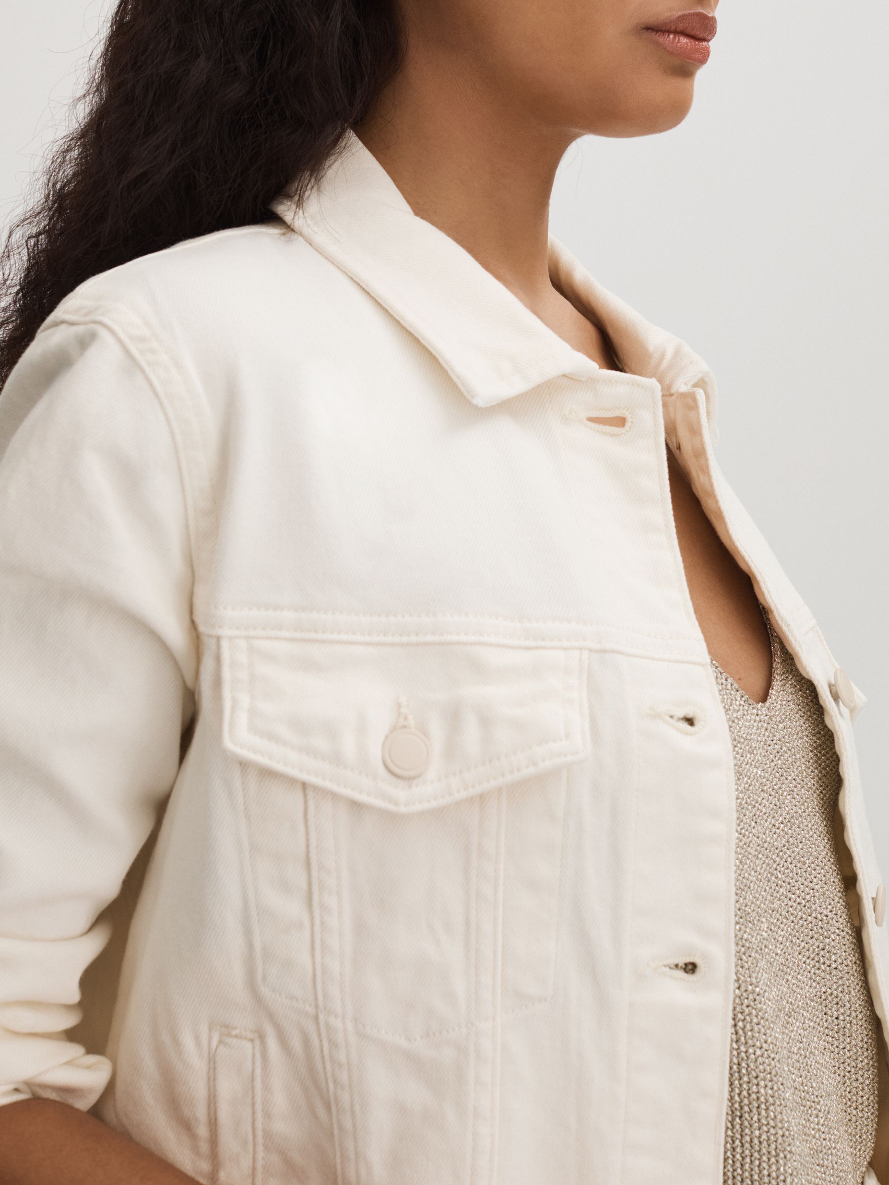 Good American Denim Jacket in Cloud White - Image 4 of 6