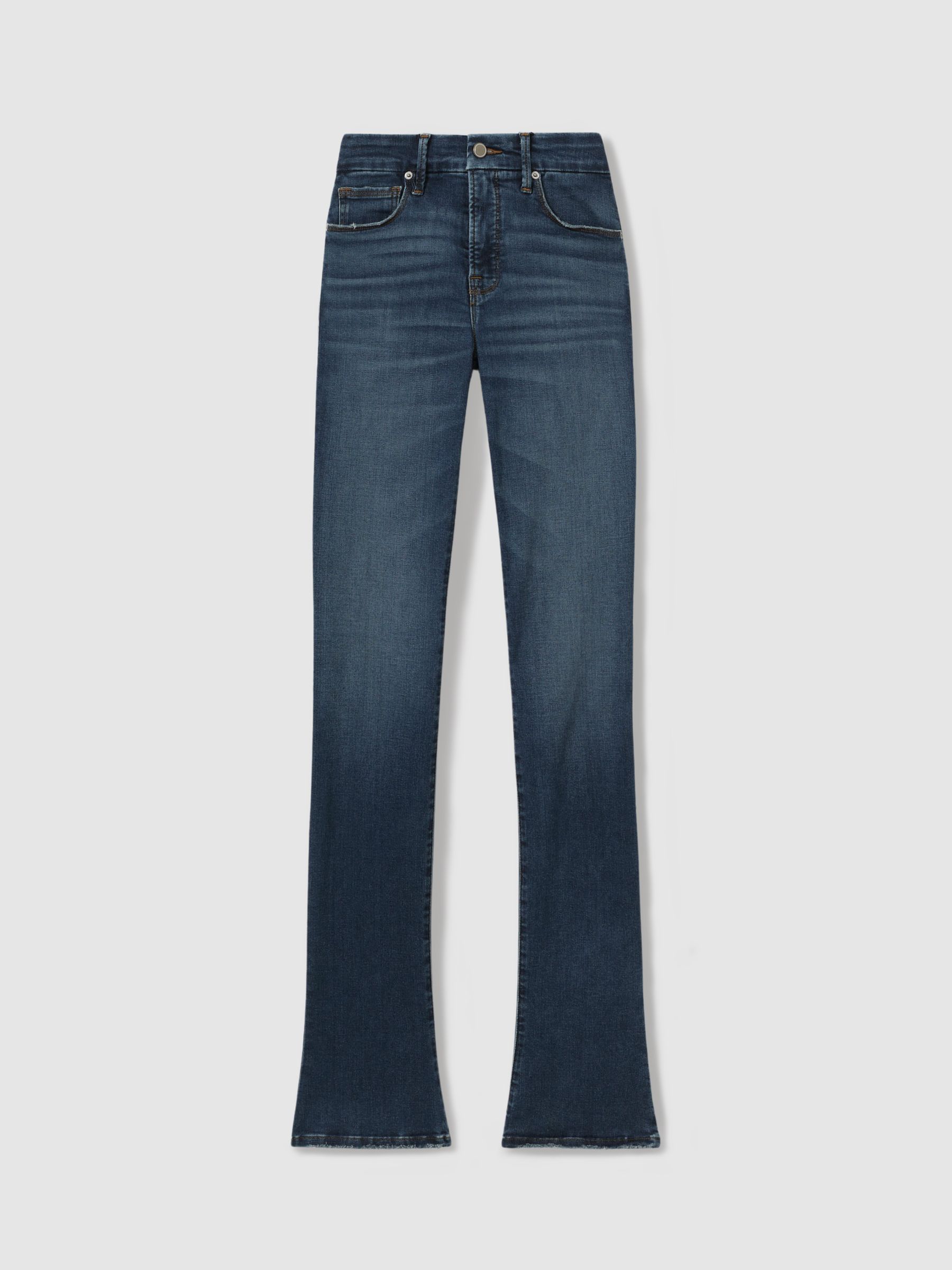 Good American Distressed Bootcut Jeans in Indigo - Image 2 of 5