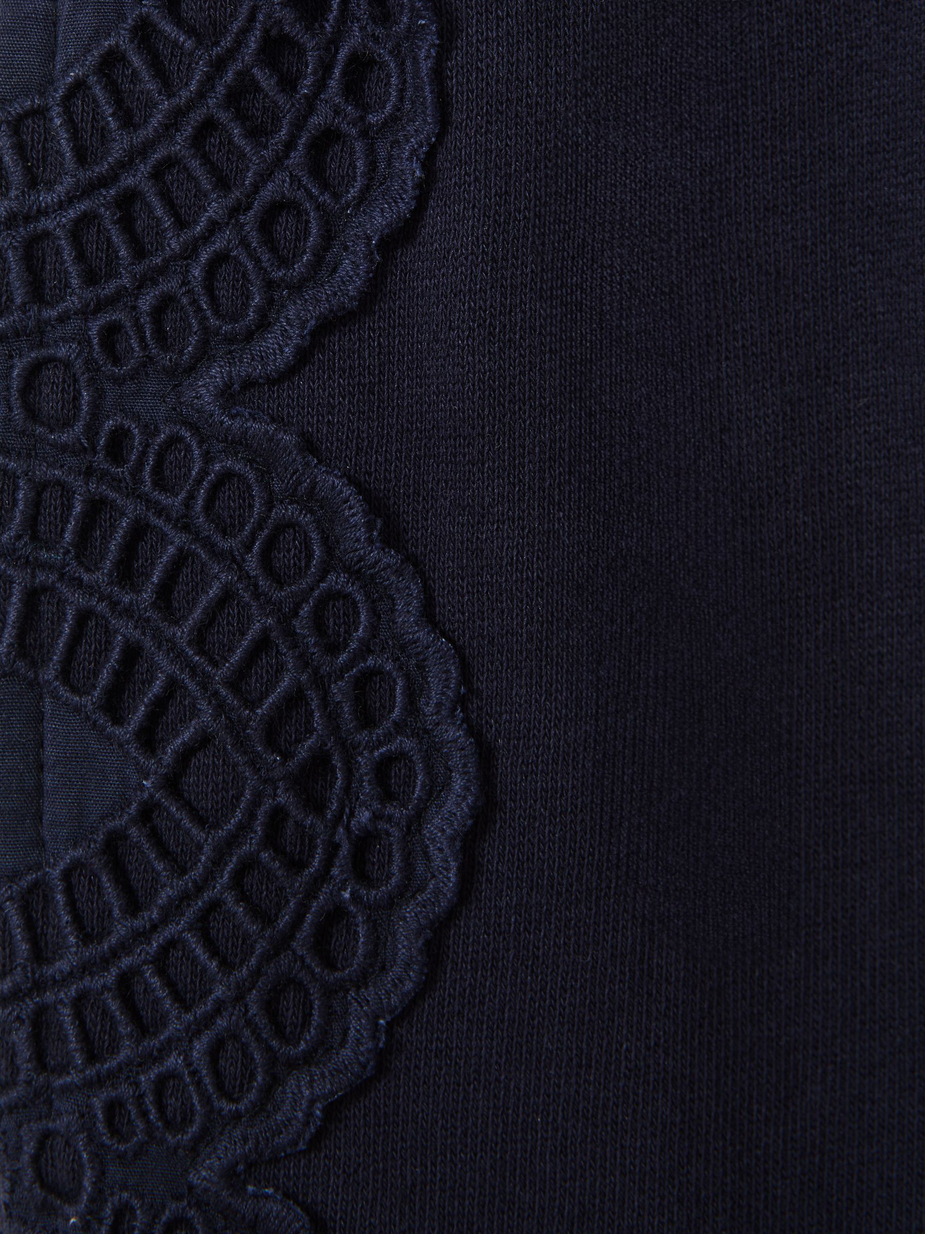 4-9 yrs Cotton Broderie Drawstring Trousers in Navy - Image 5 of 5