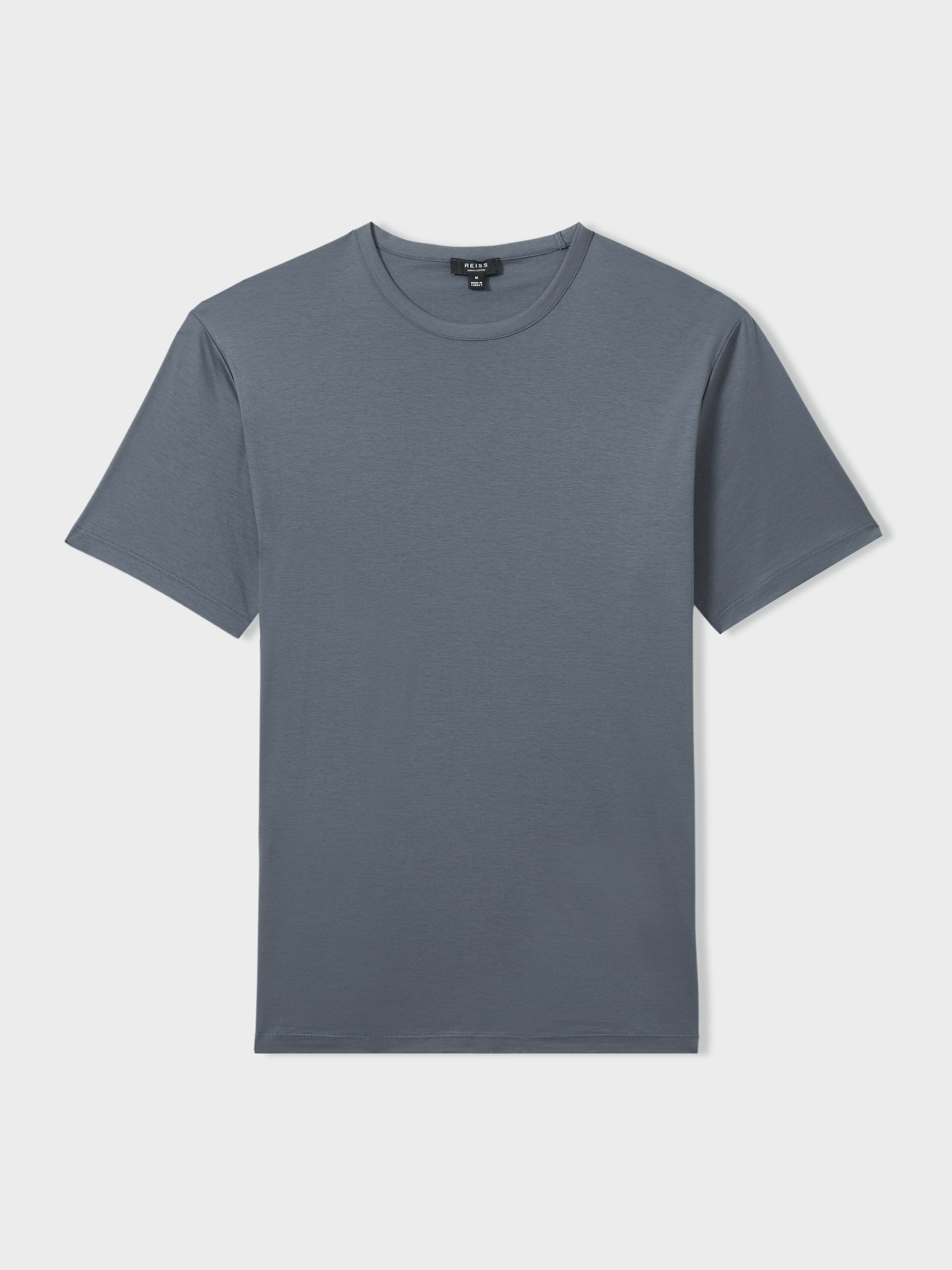 Cotton Crew Neck T-Shirt in Airforce Blue - Image 2 of 5