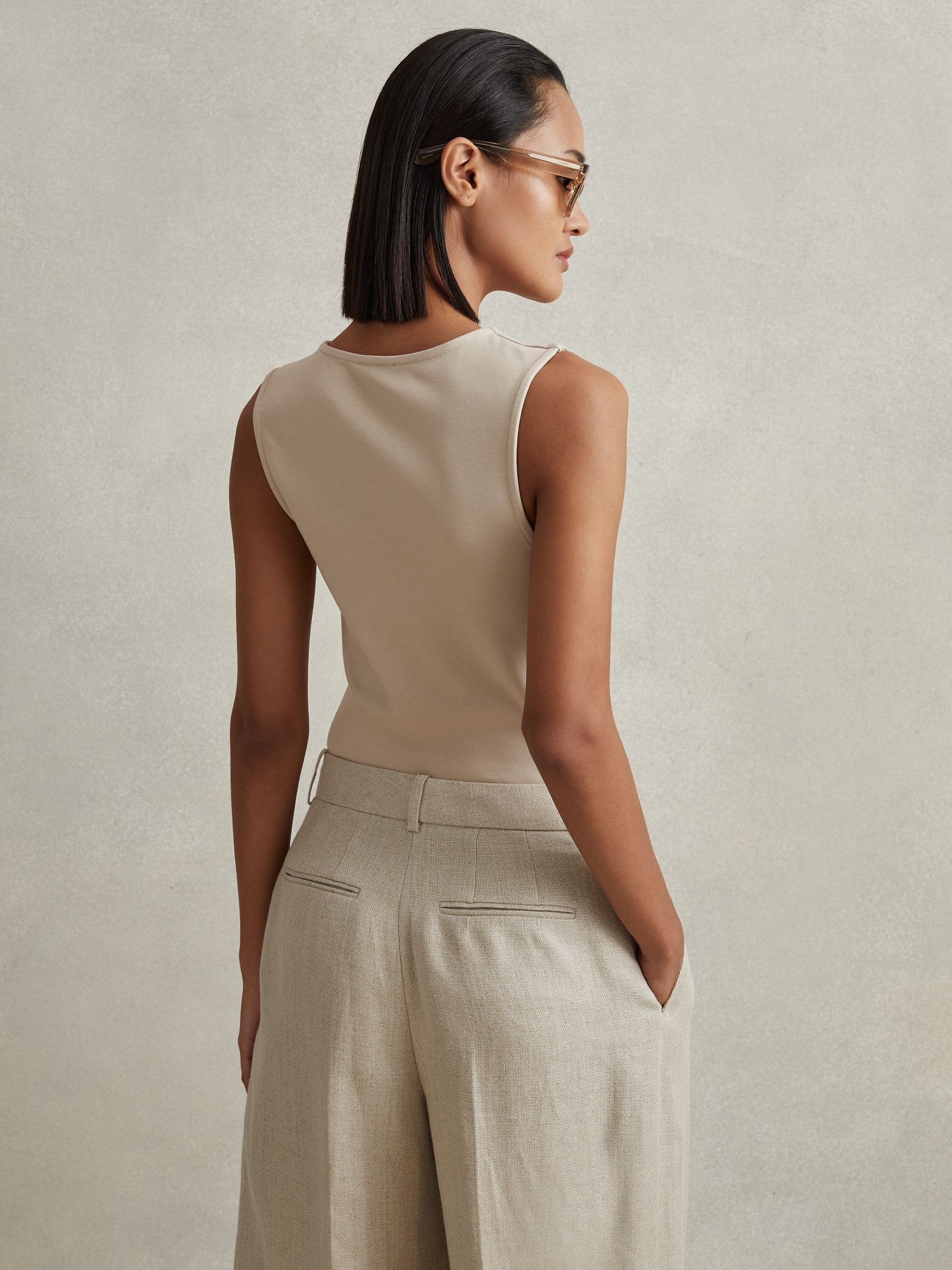 Scoop Neck Vest in Neutral - Image 4 of 5