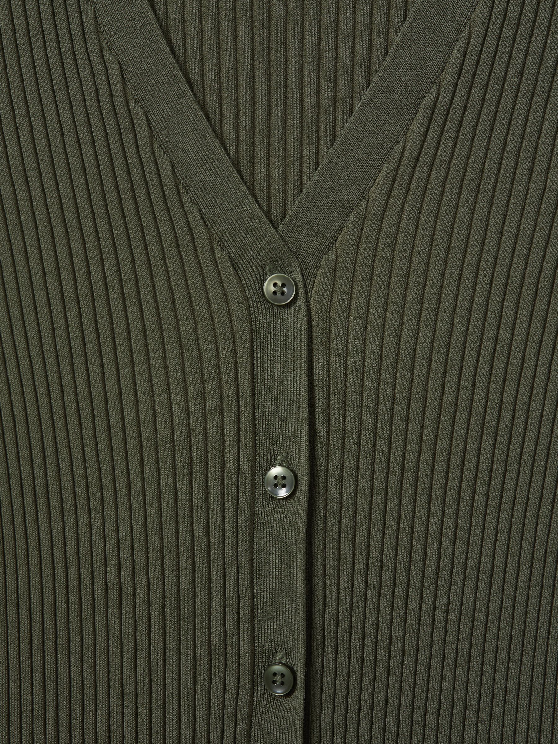 Good American Ribbed Cardigan in Army Green - Image 5 of 5