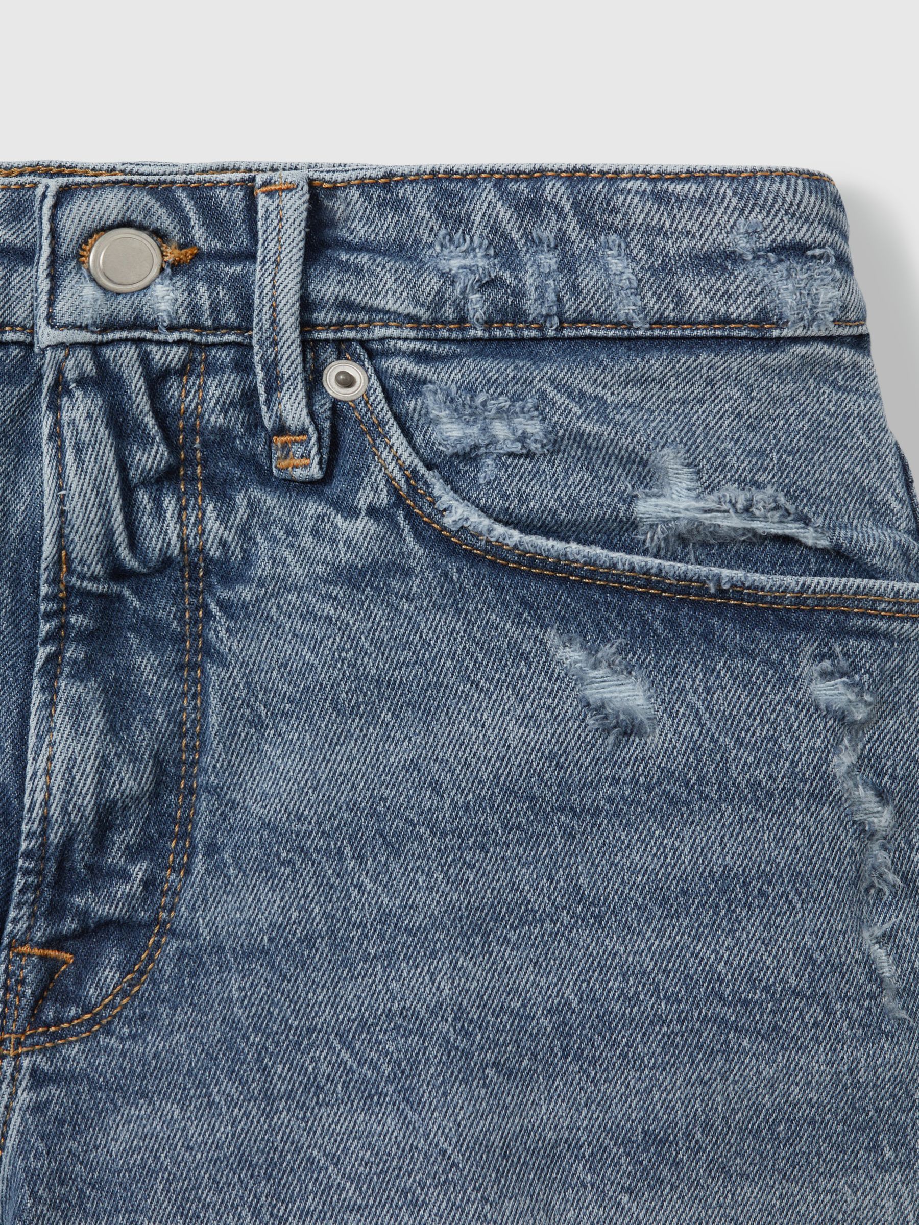 Good American Raw Hem Denim Shorts in Indigo - Image 4 of 4