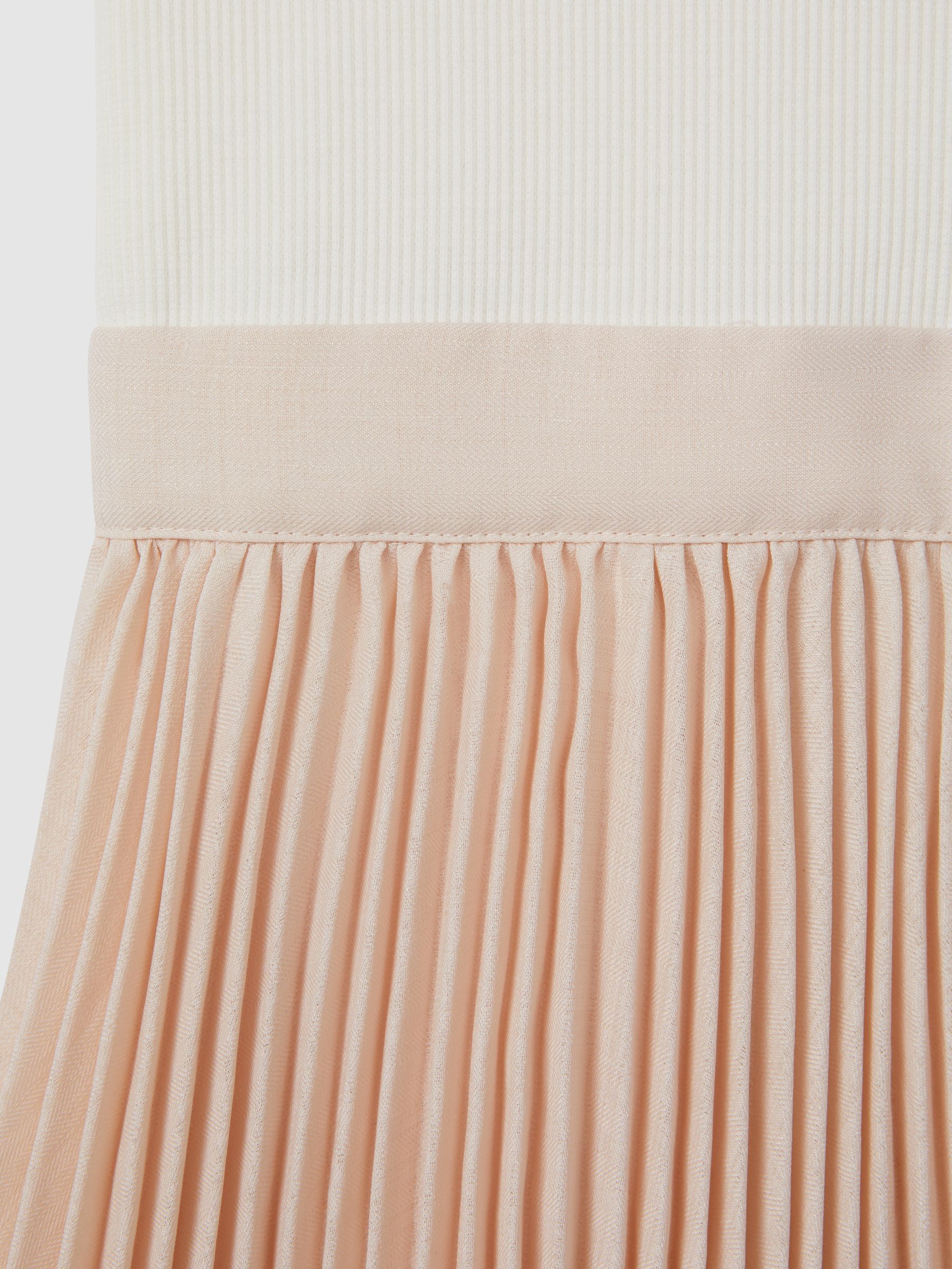 9-13 yrs Pleated Asymmetric Dress in Ecru - Image 4 of 4