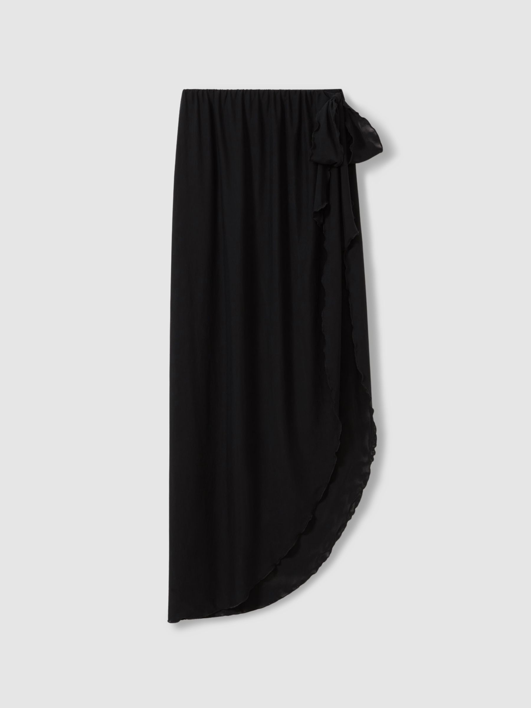 Good American Mesh Sarong Skirt in Black - Image 2 of 5