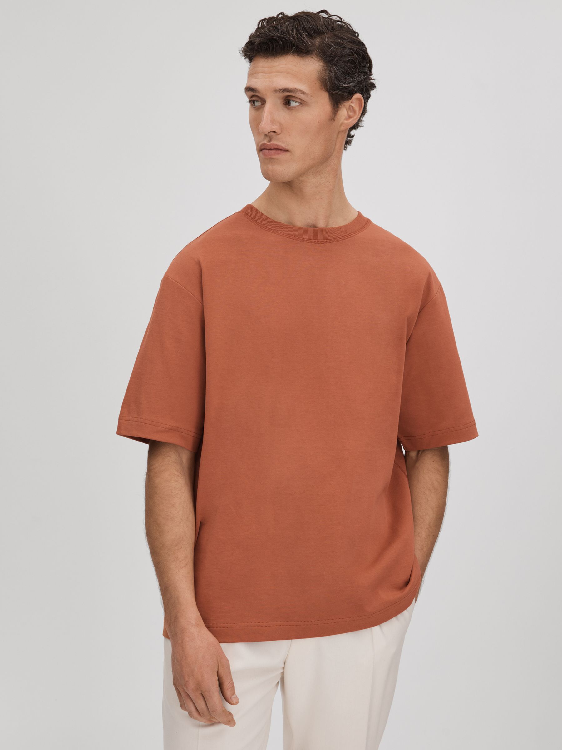 Oversized Garment Dye T-Shirt in Raw Sienna - Image 1 of 5