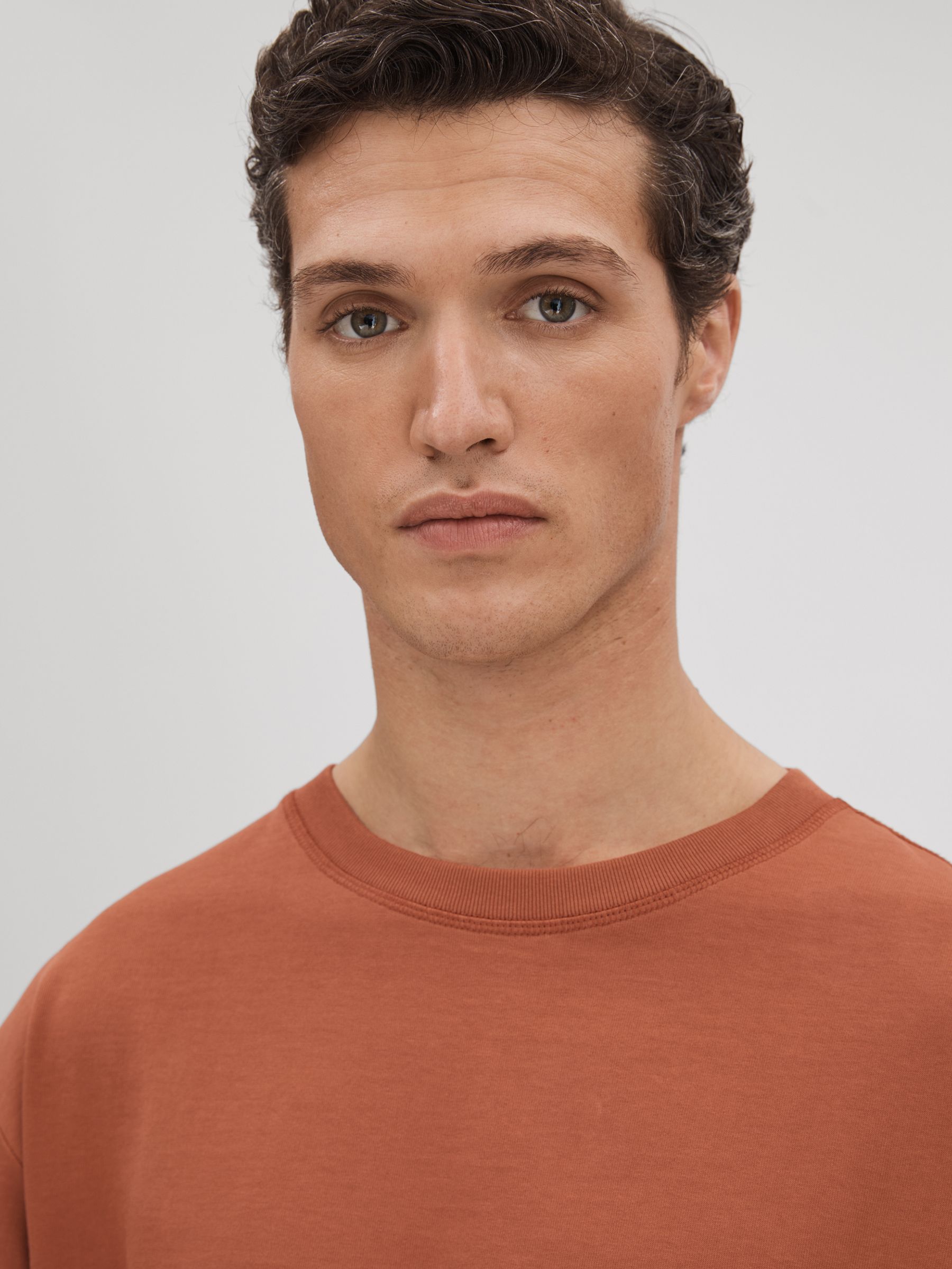 Oversized Garment Dye T-Shirt in Raw Sienna - Image 4 of 5