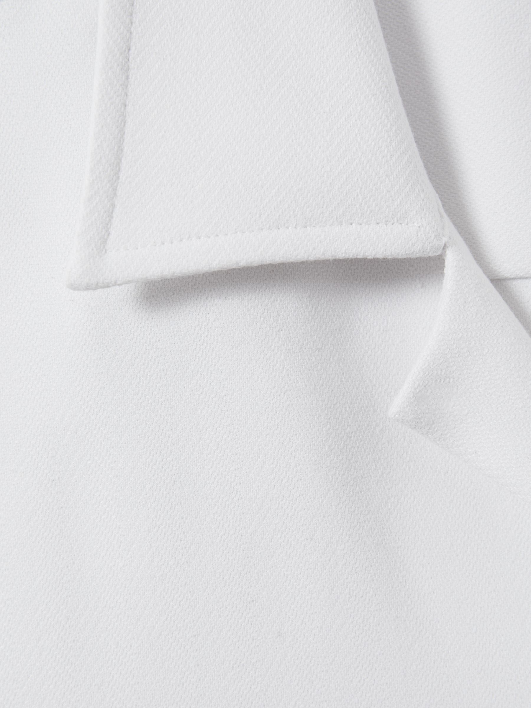 Herringbone Cuban Collar Shirt in White - Image 5 of 5