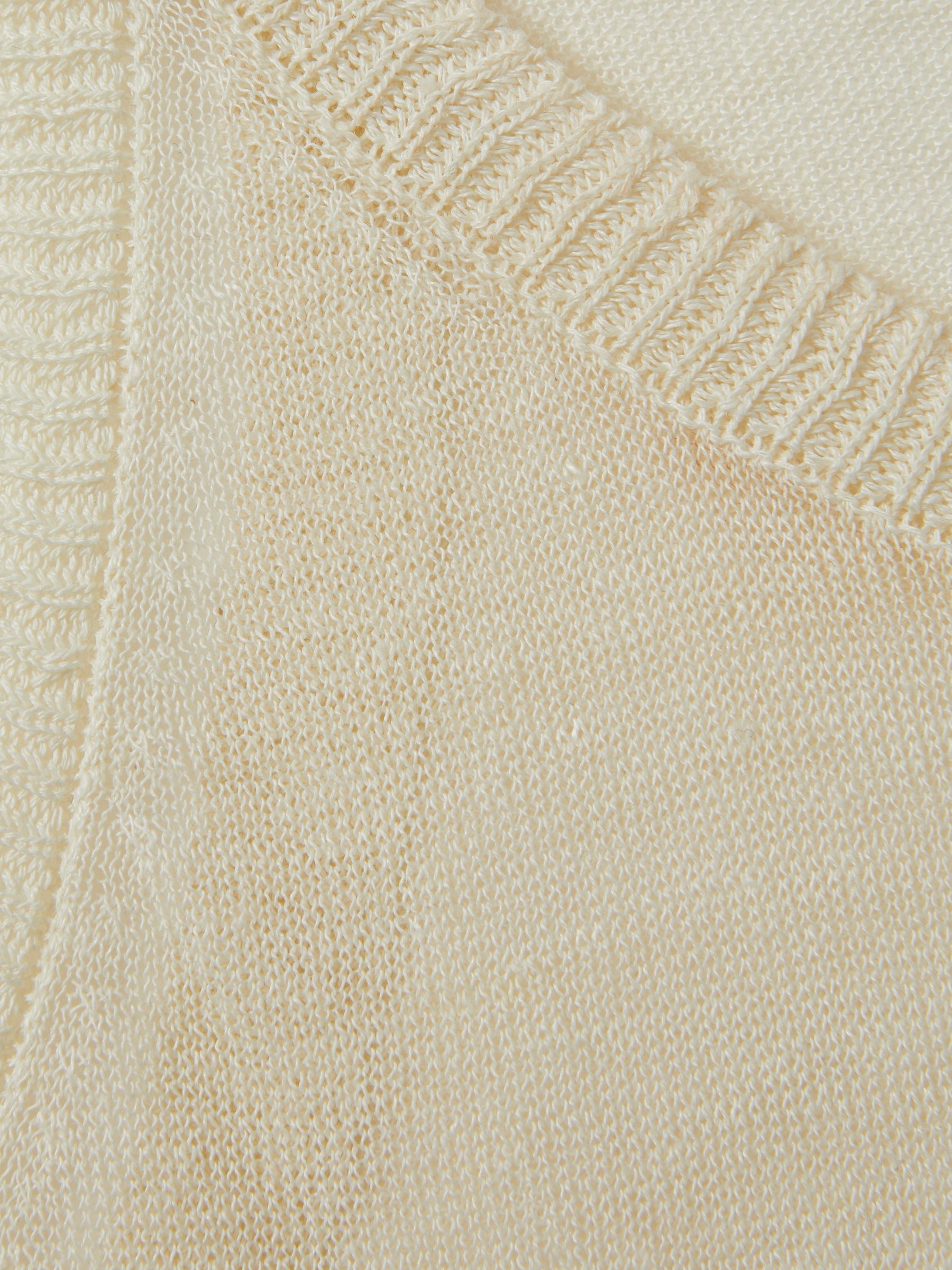 Linen Blend Crew Neck Vest in Cream - Image 6 of 6