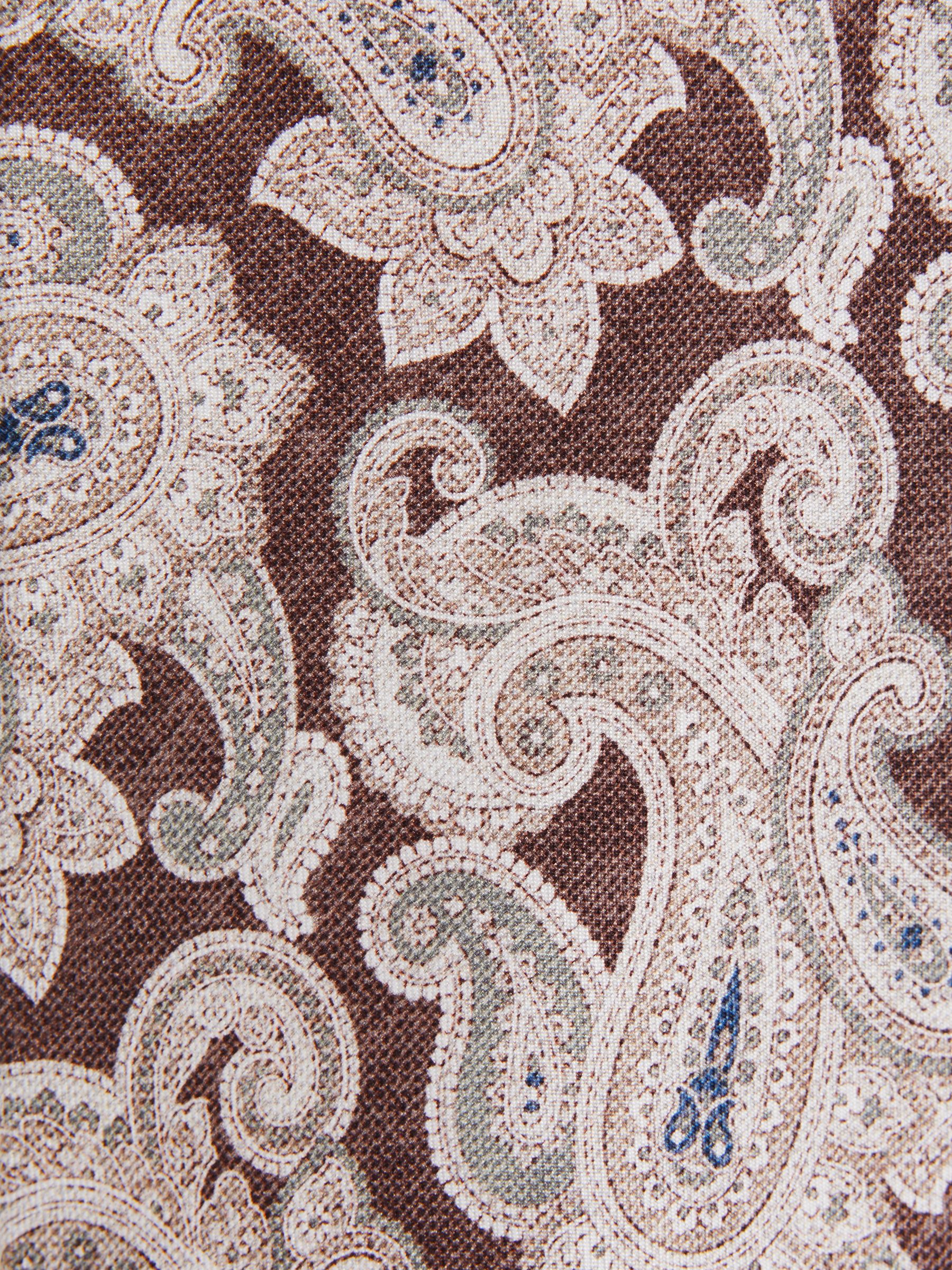 Silk Paisley Print Tie in Tobacco/Oatmeal - Image 5 of 5