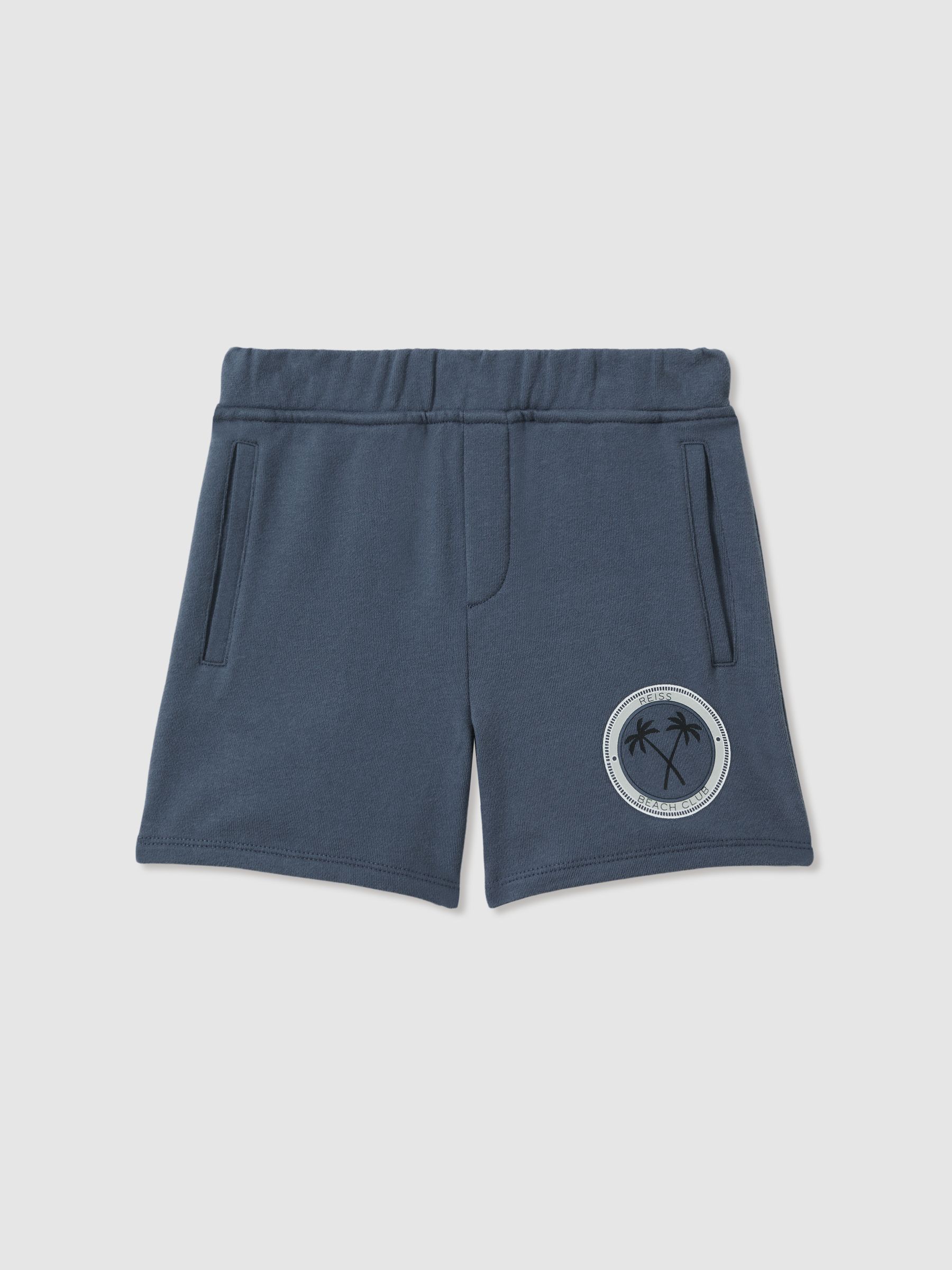 13-14 yrs Cotton Motif Sweat Shorts in Airforce Blue - Image 1 of 4 13-14 yrs Cotton Motif Sweat Shorts in Airforce Blue - Image 1 of 4