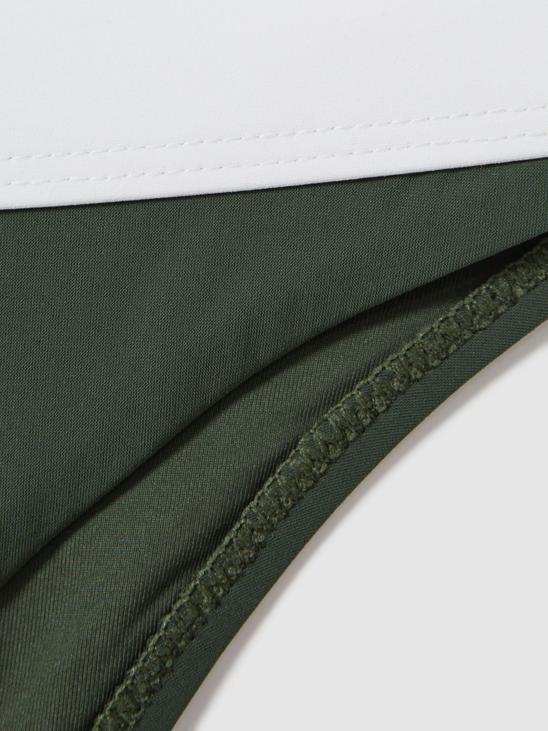 Contrast Trim Bikini Bottoms in Dark Green/White - Image 4 of 4
