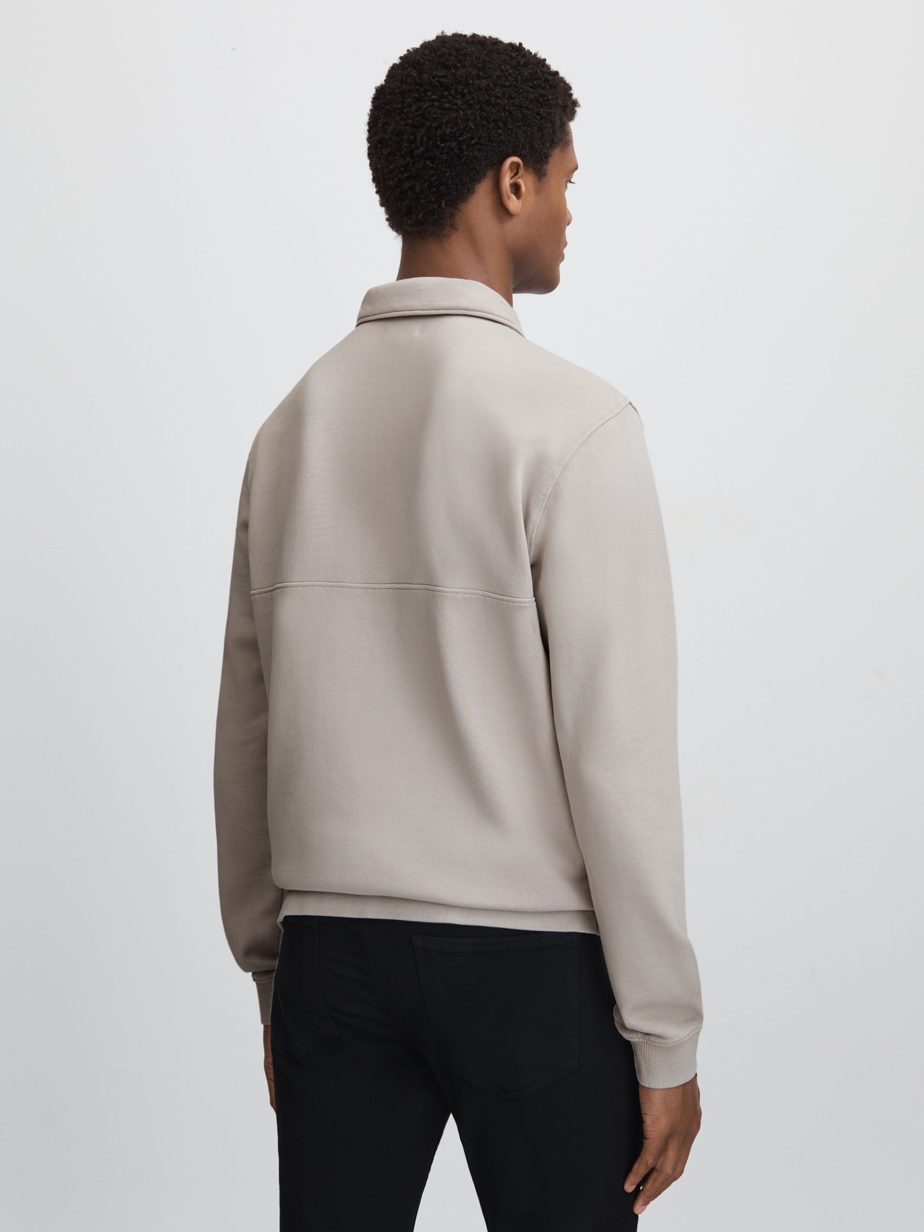 Paige Cotton Quarter-Zip Jumper in Grey Shadow - Image 4 of 5