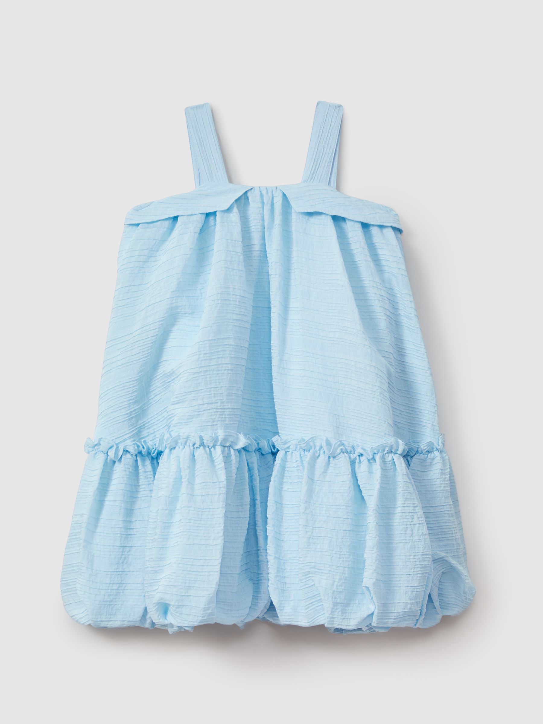 4-9 yrs Seersucker Bubble Hem Dress in Blue - Image 2 of 4