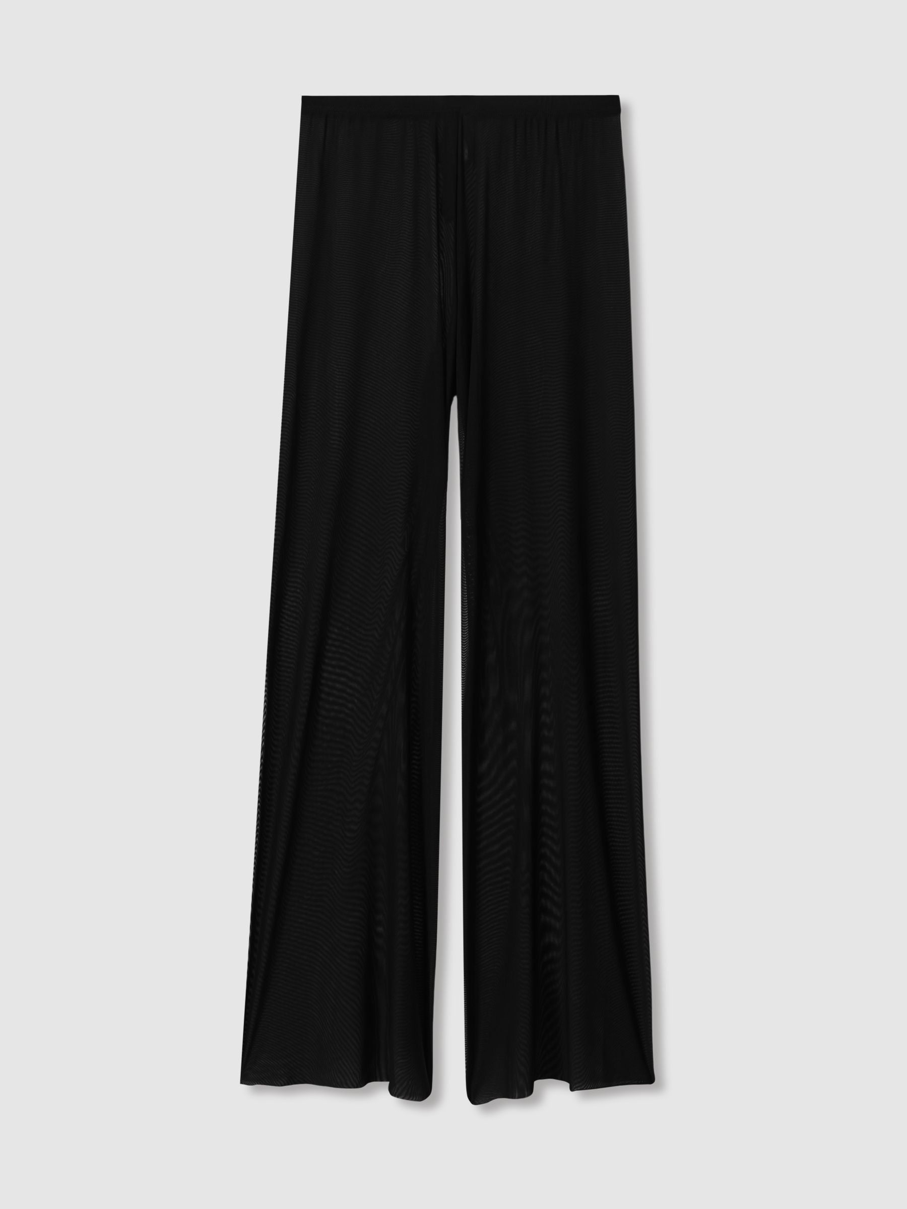 Good American Sheer Mesh Drawstring Trousers in Black - Image 2 of 6