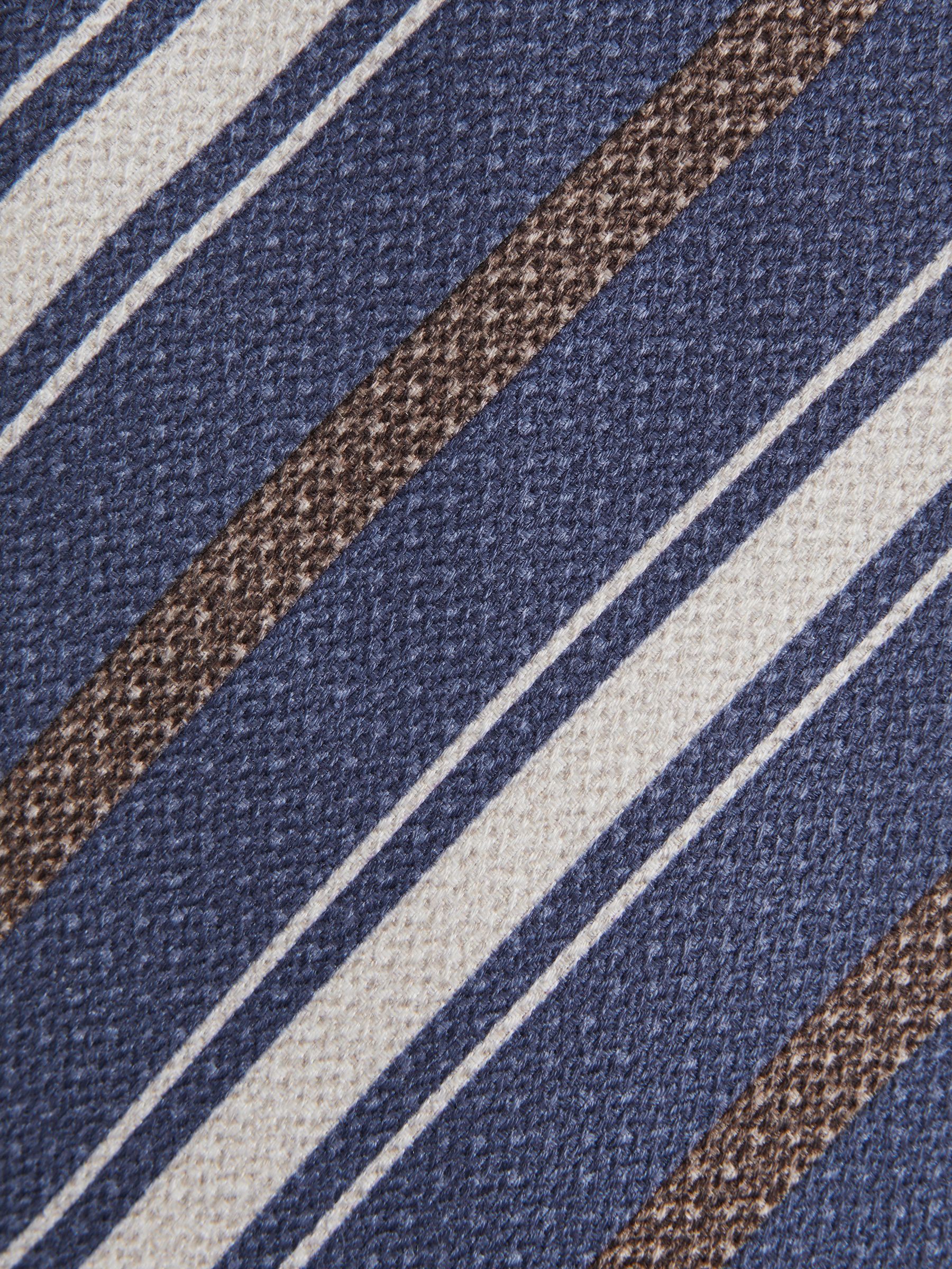 Silk Striped Tie in Indigo - Image 5 of 5
