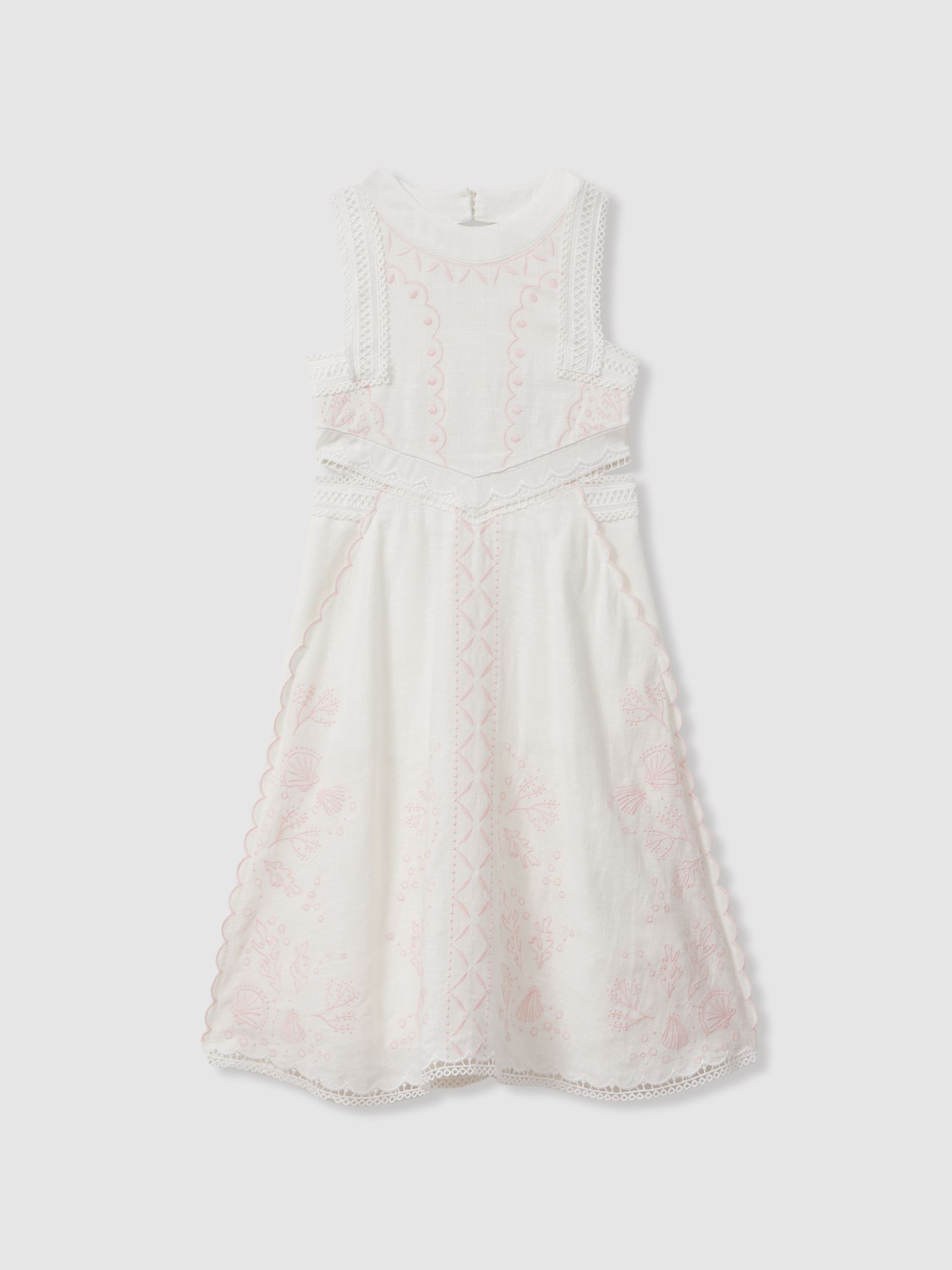 4-9 yrs Embroidered Lace Dress in Ivory - Image 2 of 5