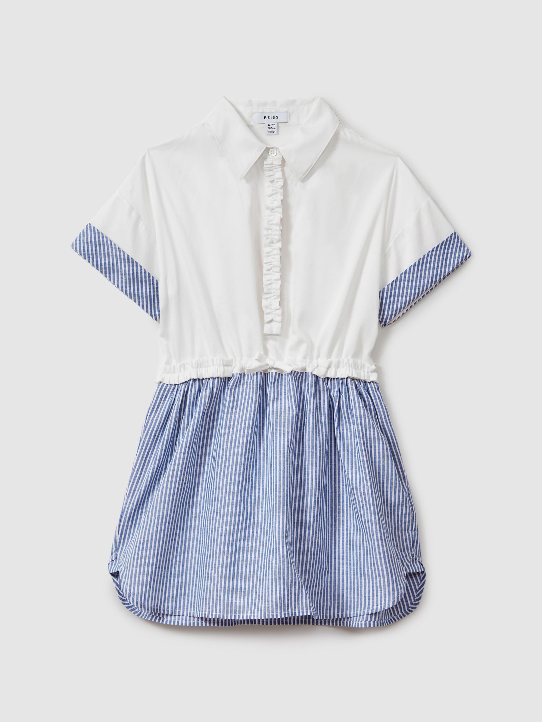 9-13 yrs Cotton Shirt Dress in Ivory - Image 2 of 5