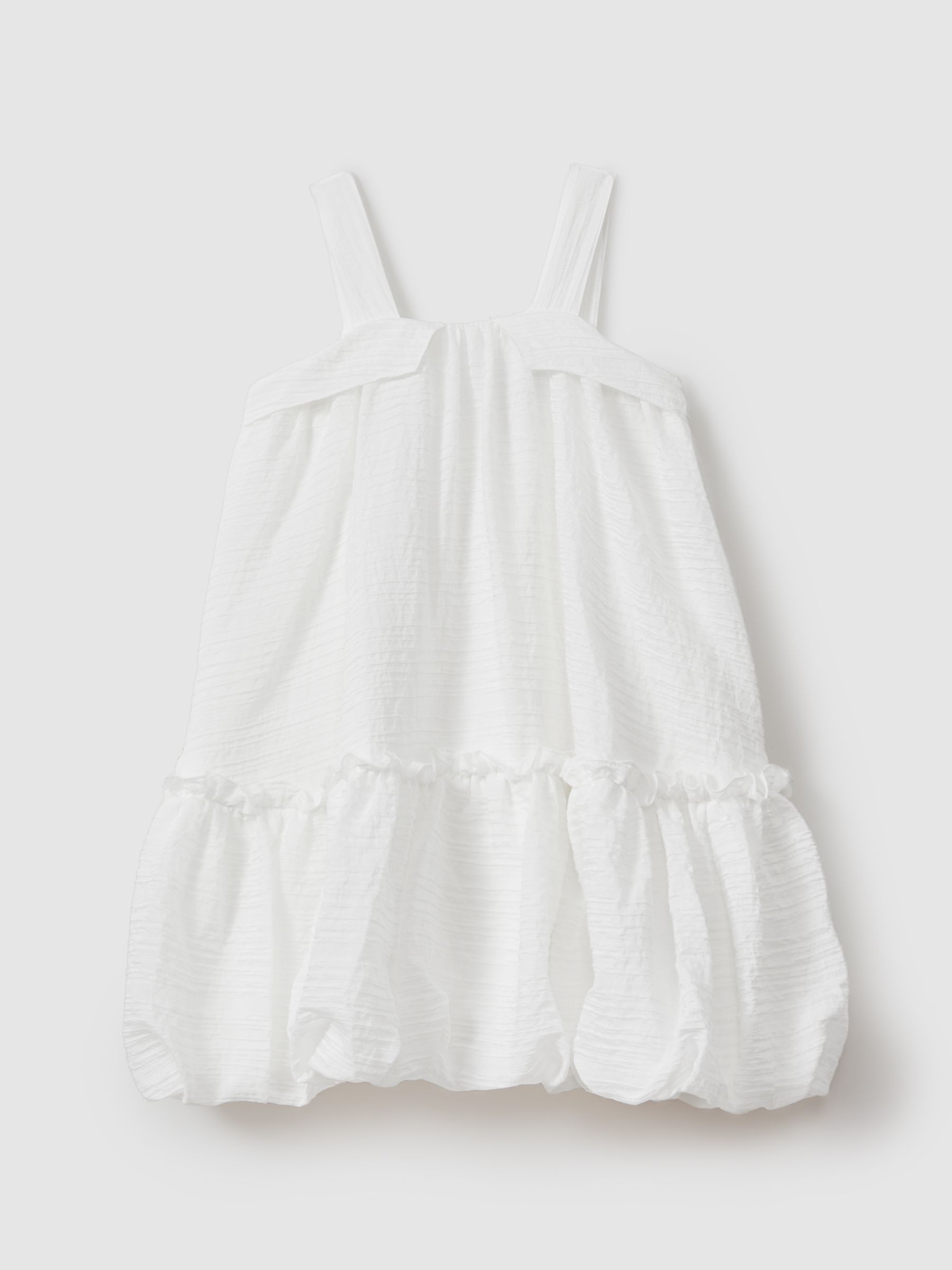 13-14 yrs Seersucker Bubble Hem Dress in Ivory - Image 1 of 5