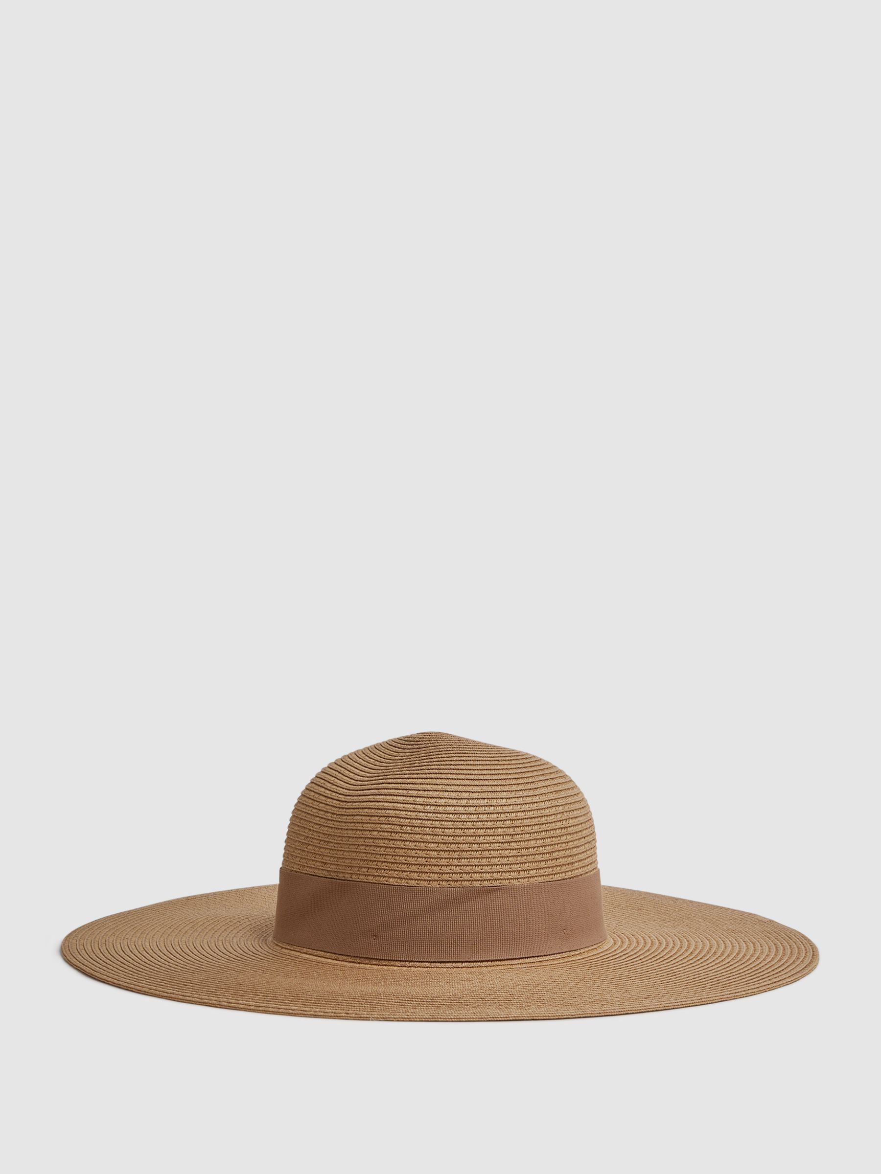 Wide Brim Raffia Hat in Natural - Image 1 of 4
