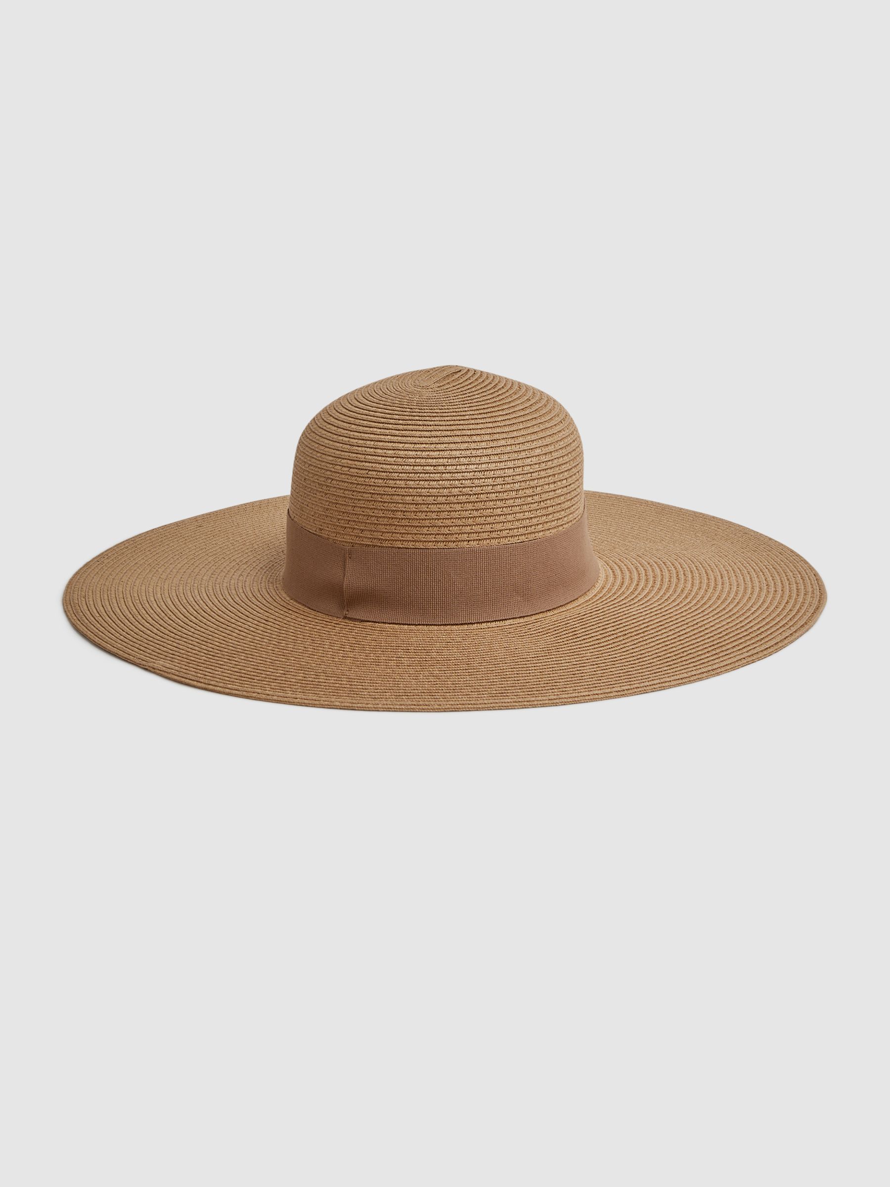 Wide Brim Raffia Hat in Natural - Image 3 of 4