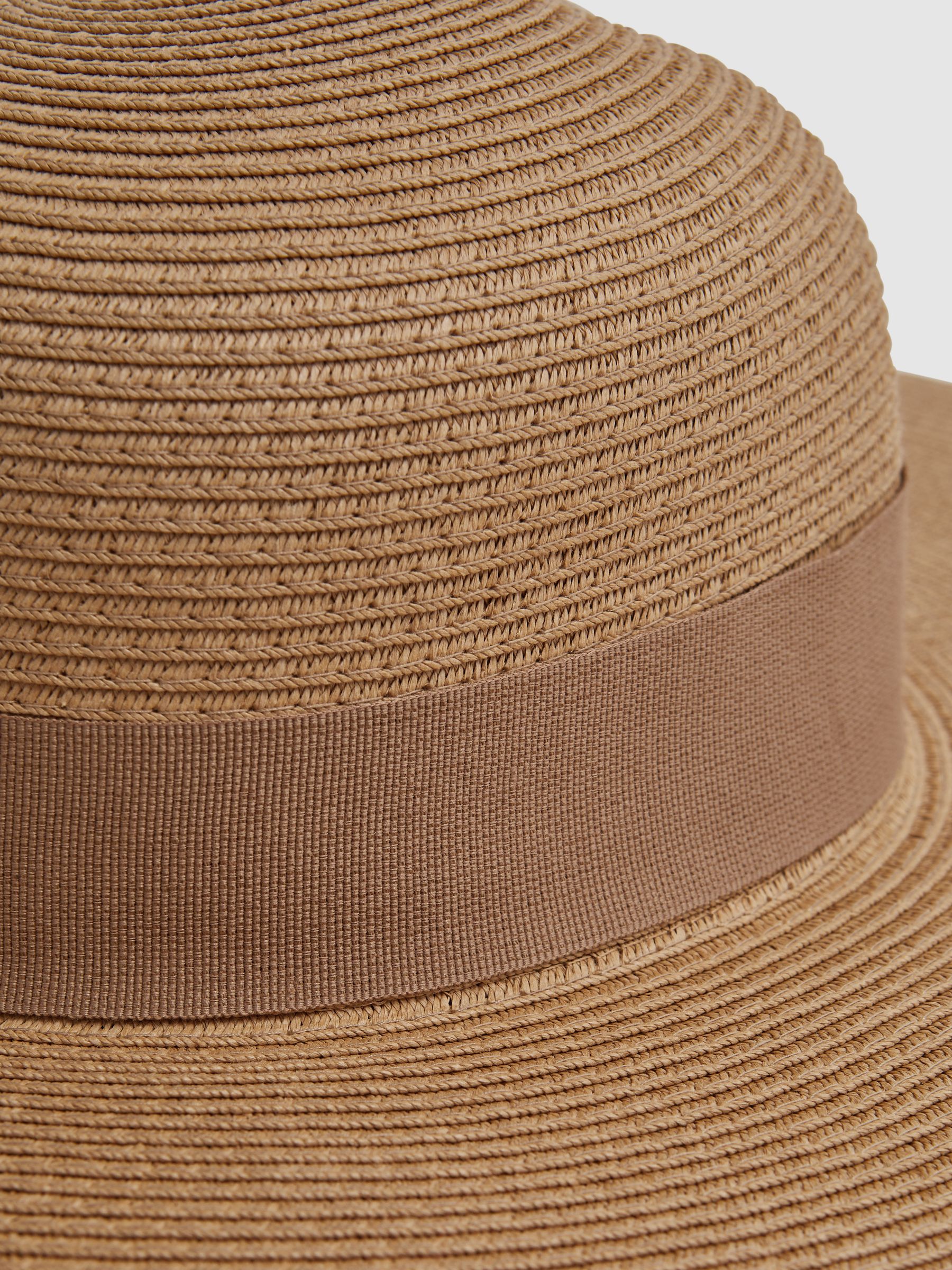 Wide Brim Raffia Hat in Natural - Image 4 of 4