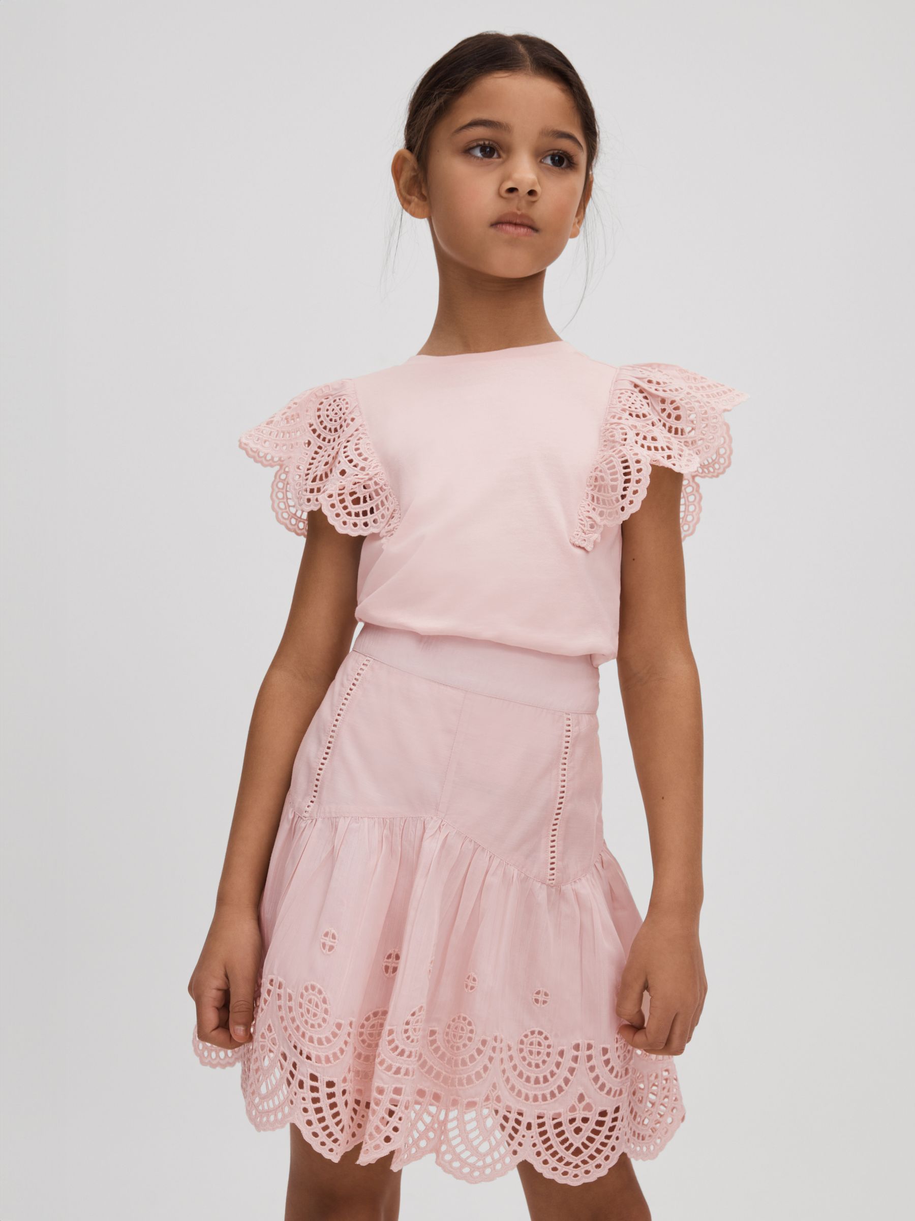 4-9 yrs Broderie Skirt in Pink - Image 3 of 4