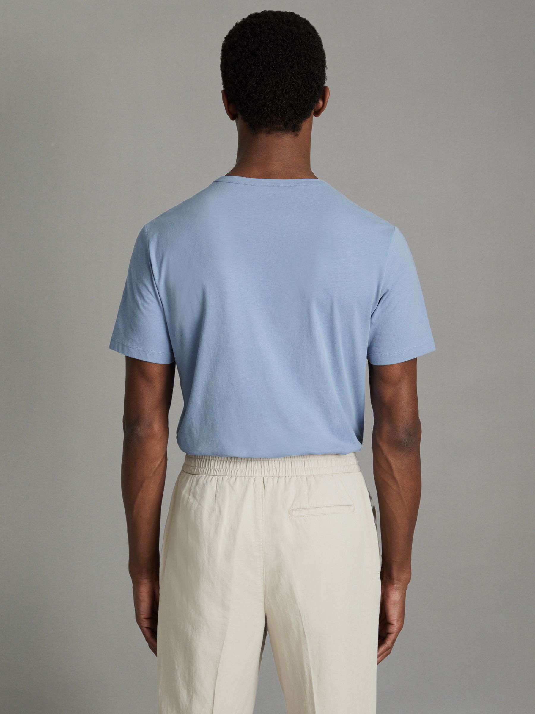 Cotton Crew Neck T-Shirt in Reef Blue - Image 5 of 6