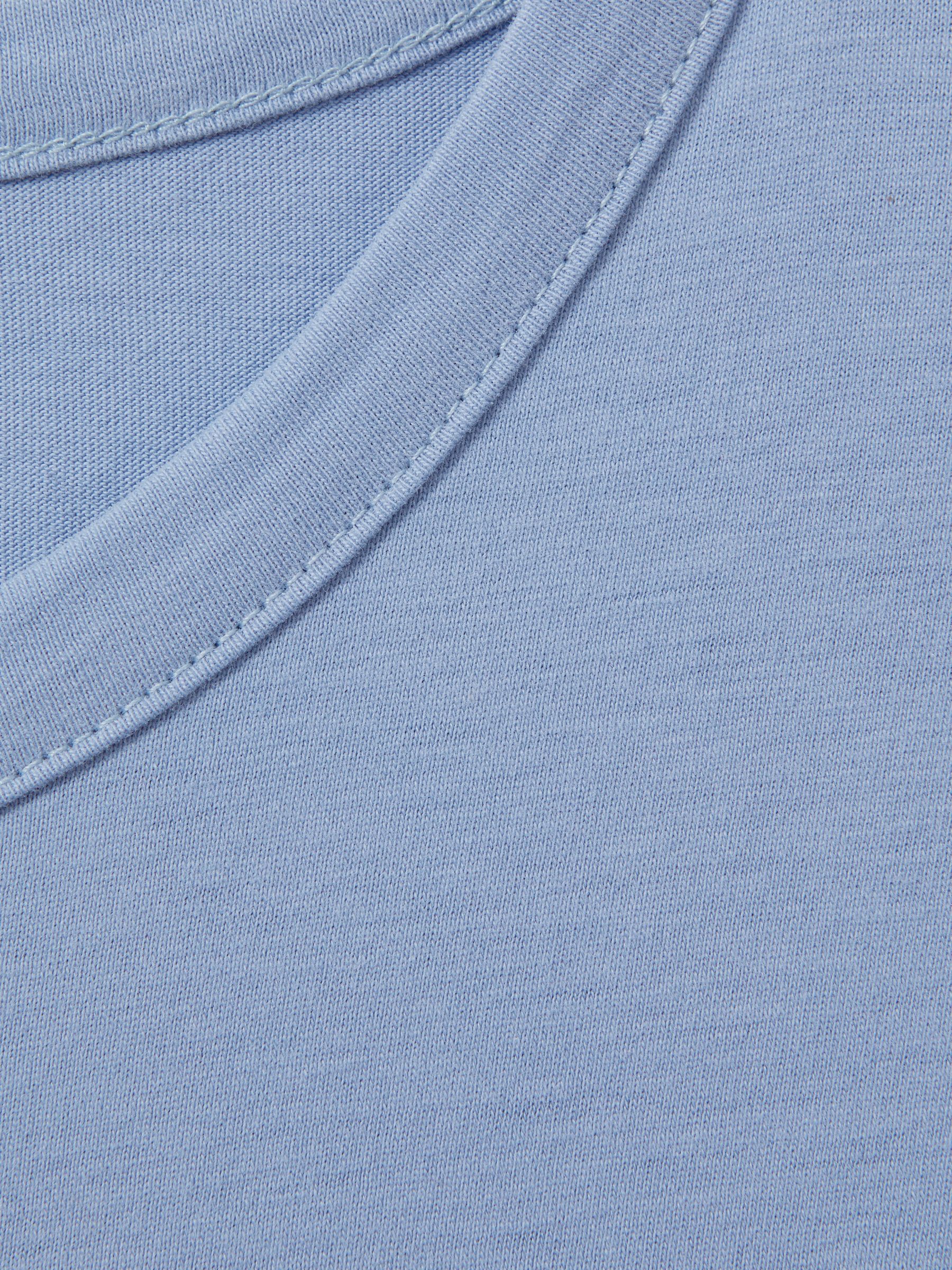 Cotton Crew Neck T-Shirt in Reef Blue - Image 6 of 6