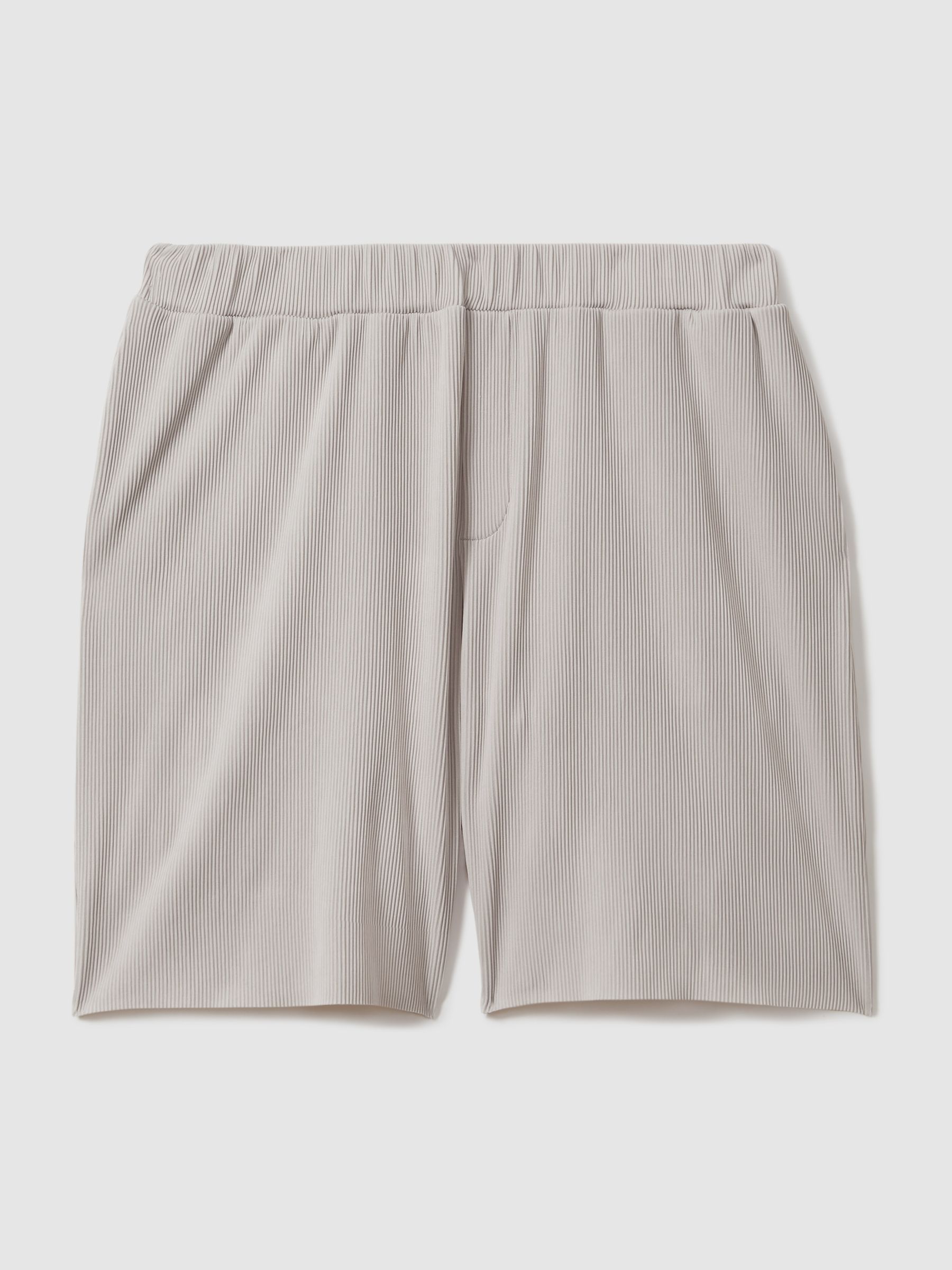 Ribbed Elasticated Waist Shorts in Silver - Image 2 of 6