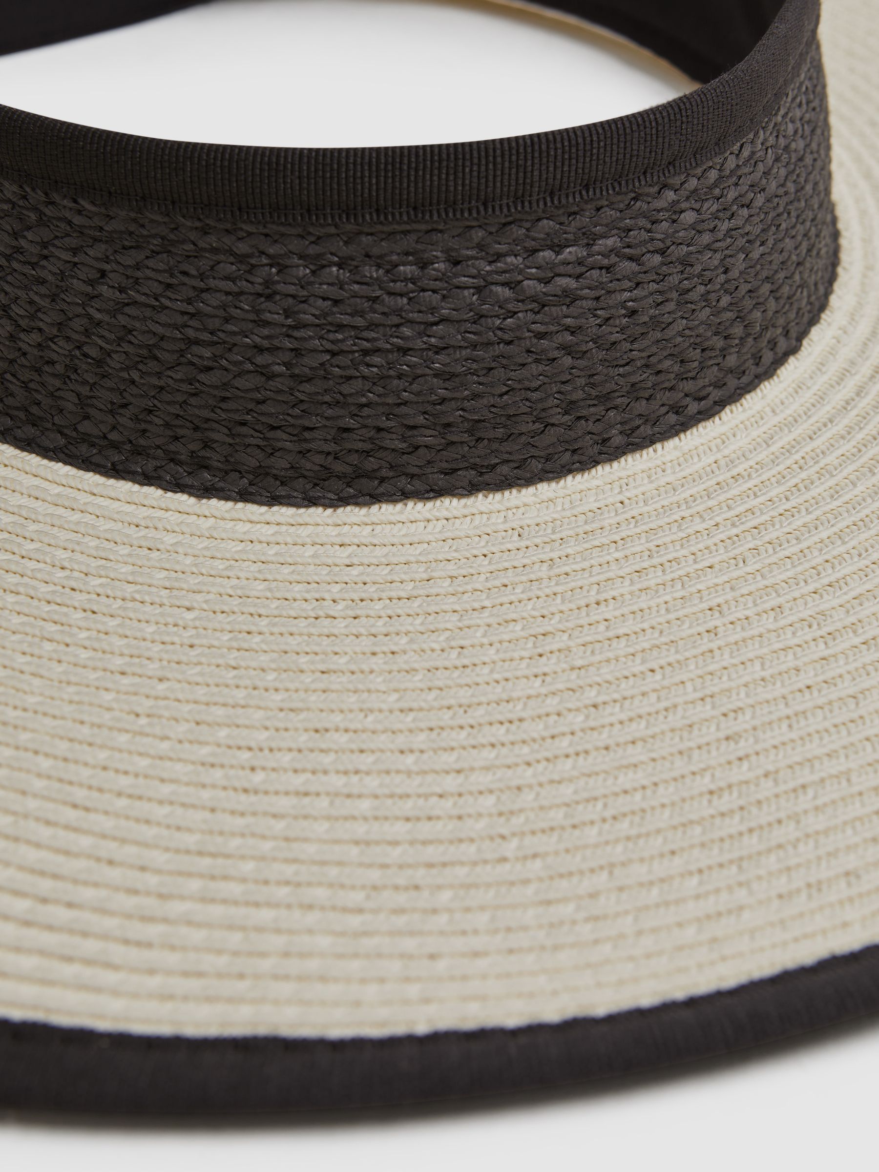 Oversized Raffia Visor in Natural - Image 4 of 4