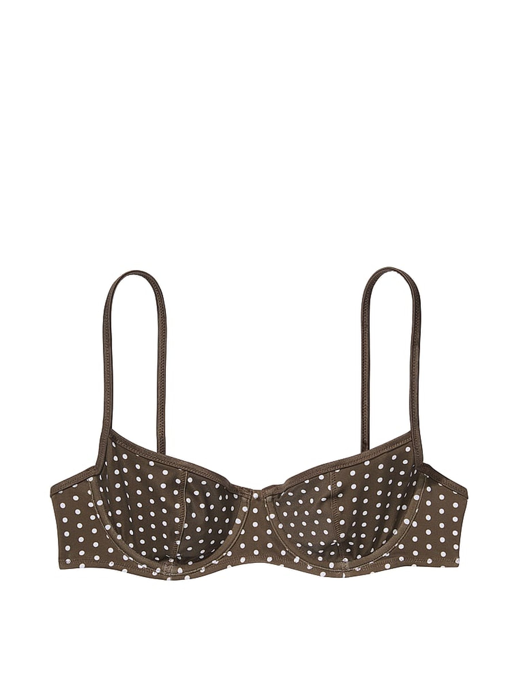 Classic Dot Brown Frankies Bikinis Buttercup Scoop Bikini Top - Image 3 of 3