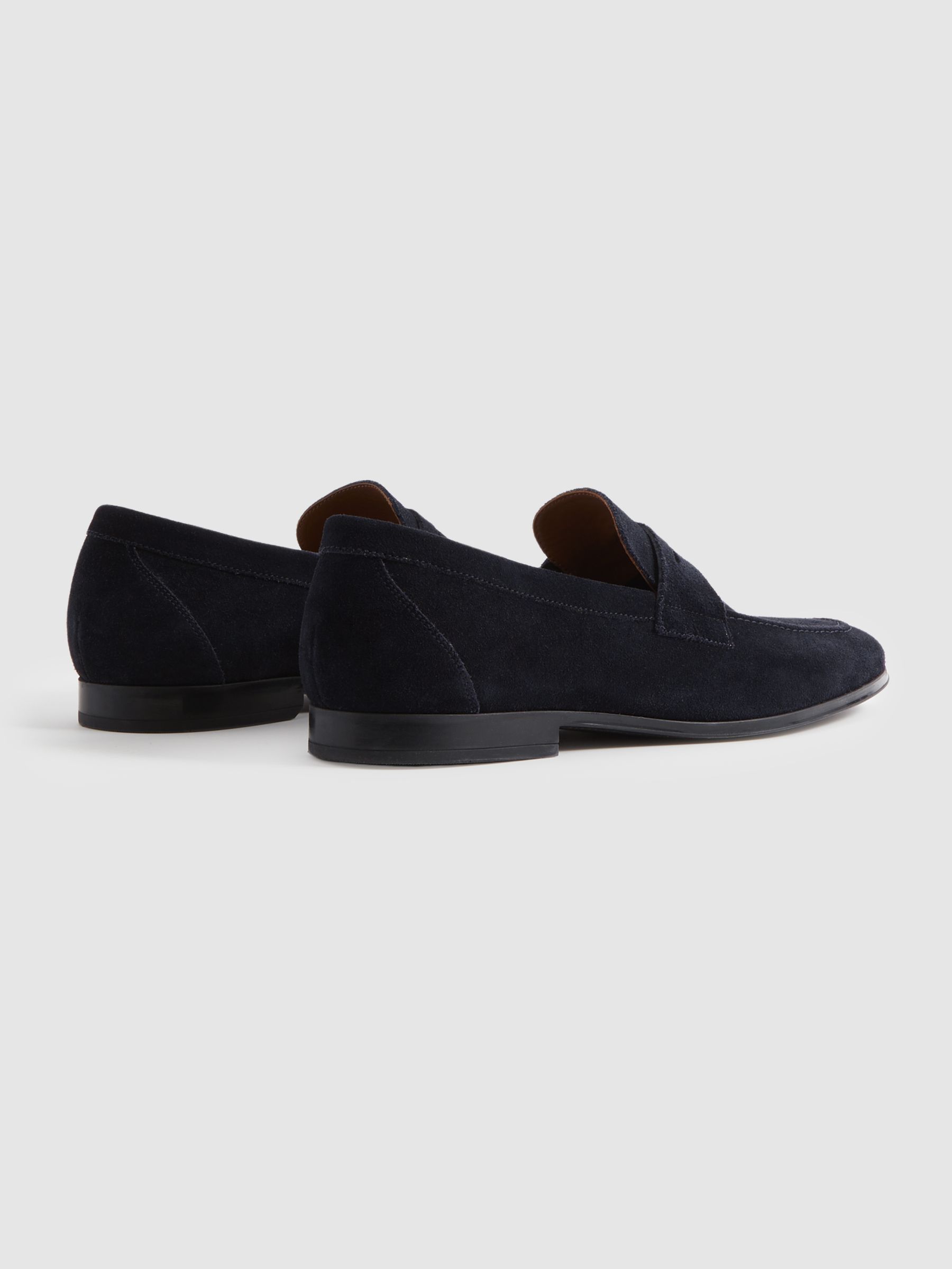 Suede Slip On Loafers in Navy - Image 4 of 5