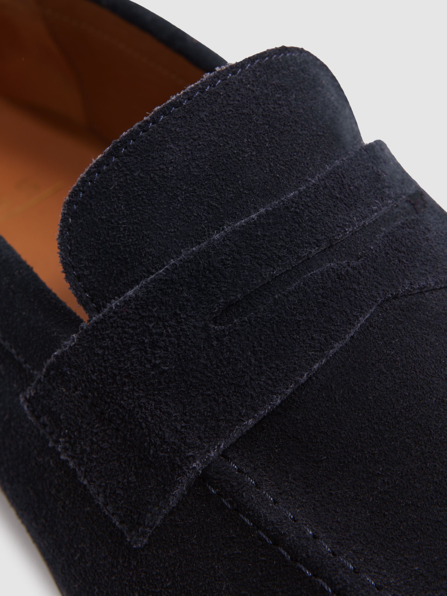 Suede Slip On Loafers in Navy - Image 5 of 5