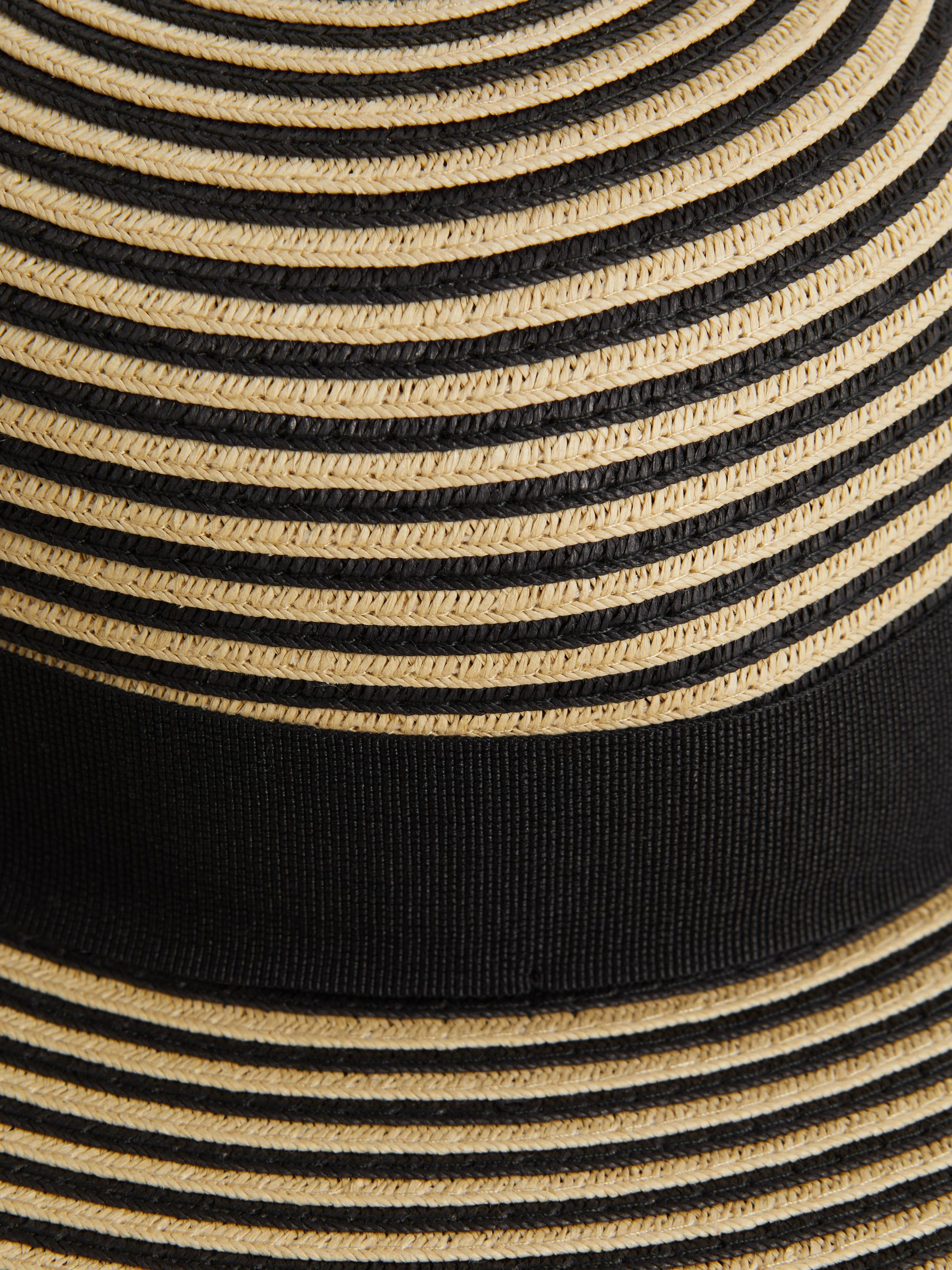 Paper Straw Wide Brim Hat in Black/Neutral - Image 4 of 4