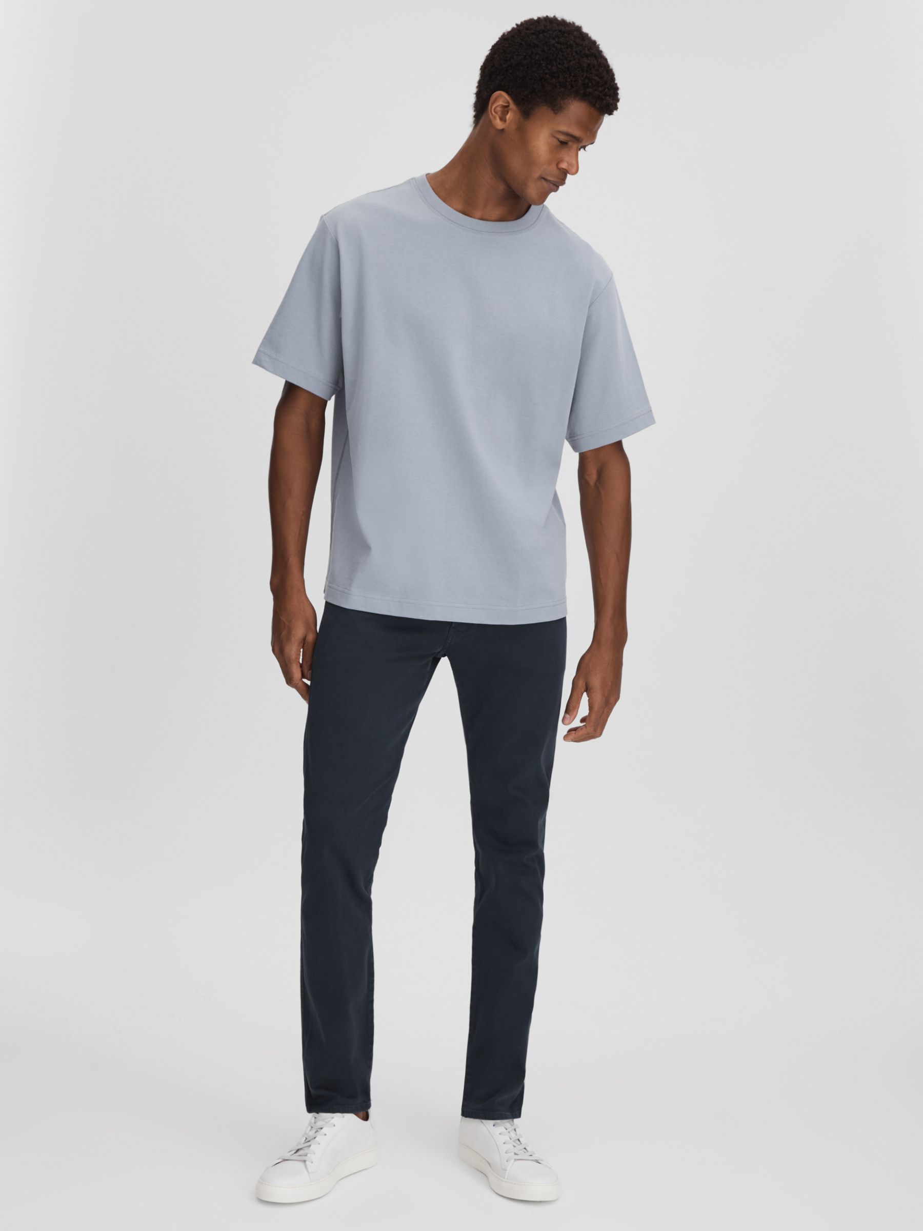 Slim Fit Garment Dyed Jeans in Blue - Image 3 of 6