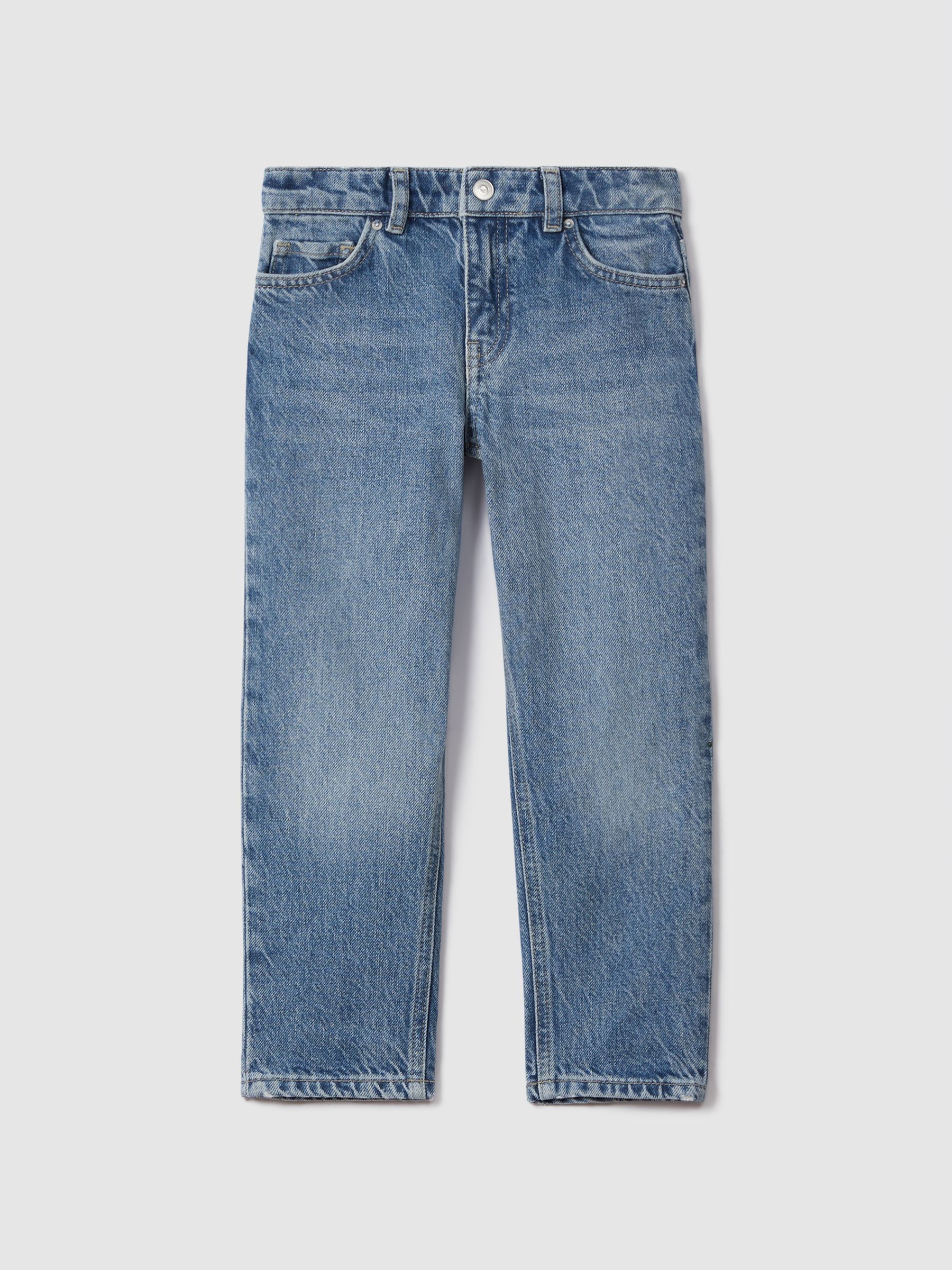 13-14 yrs Slim Fit Adjuster Jeans in Mid Blue - Image 1 of 3