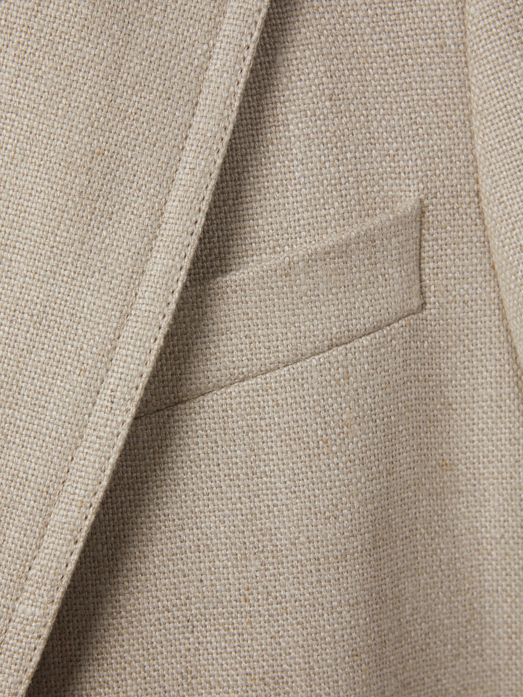 Linen Single Breasted Suit Blazer in Natural - Image 9 of 9