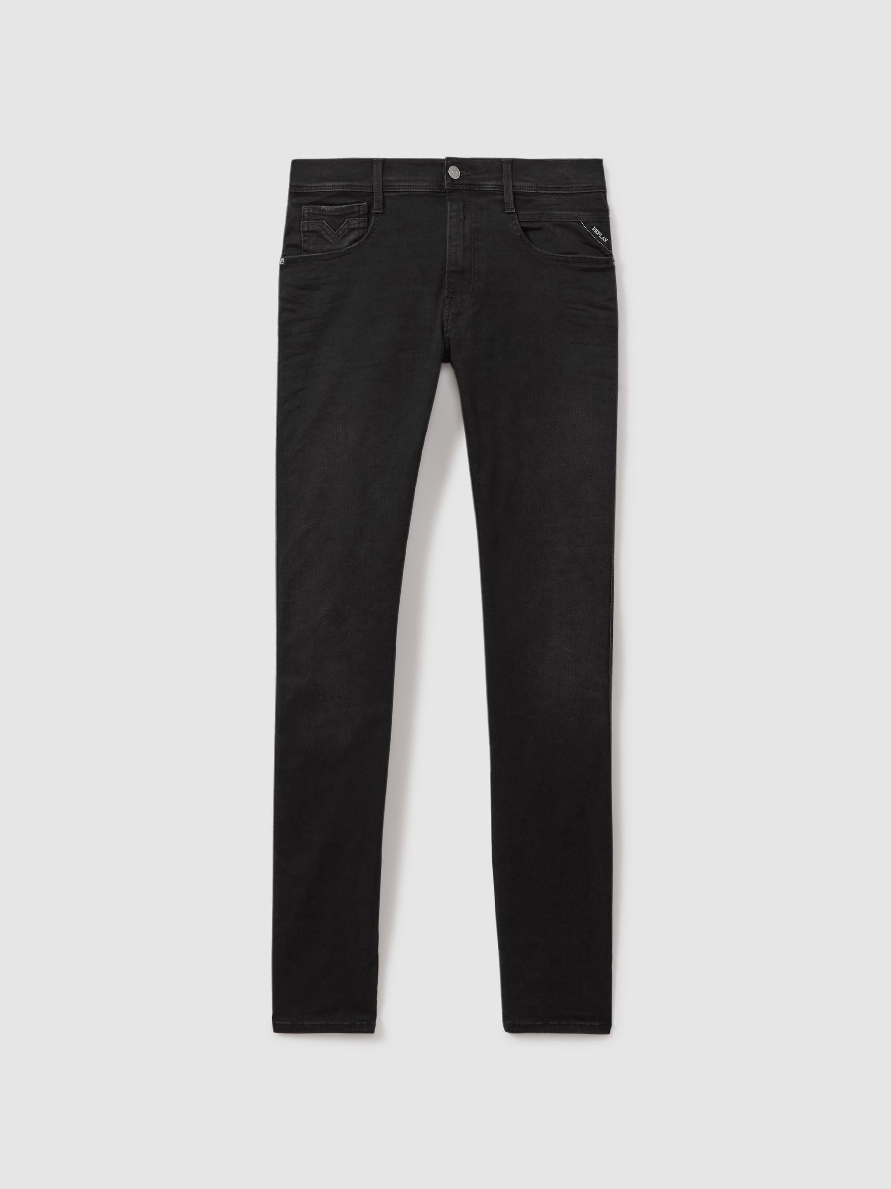 Replay Slim Fit Jeans in Black - Image 2 of 6